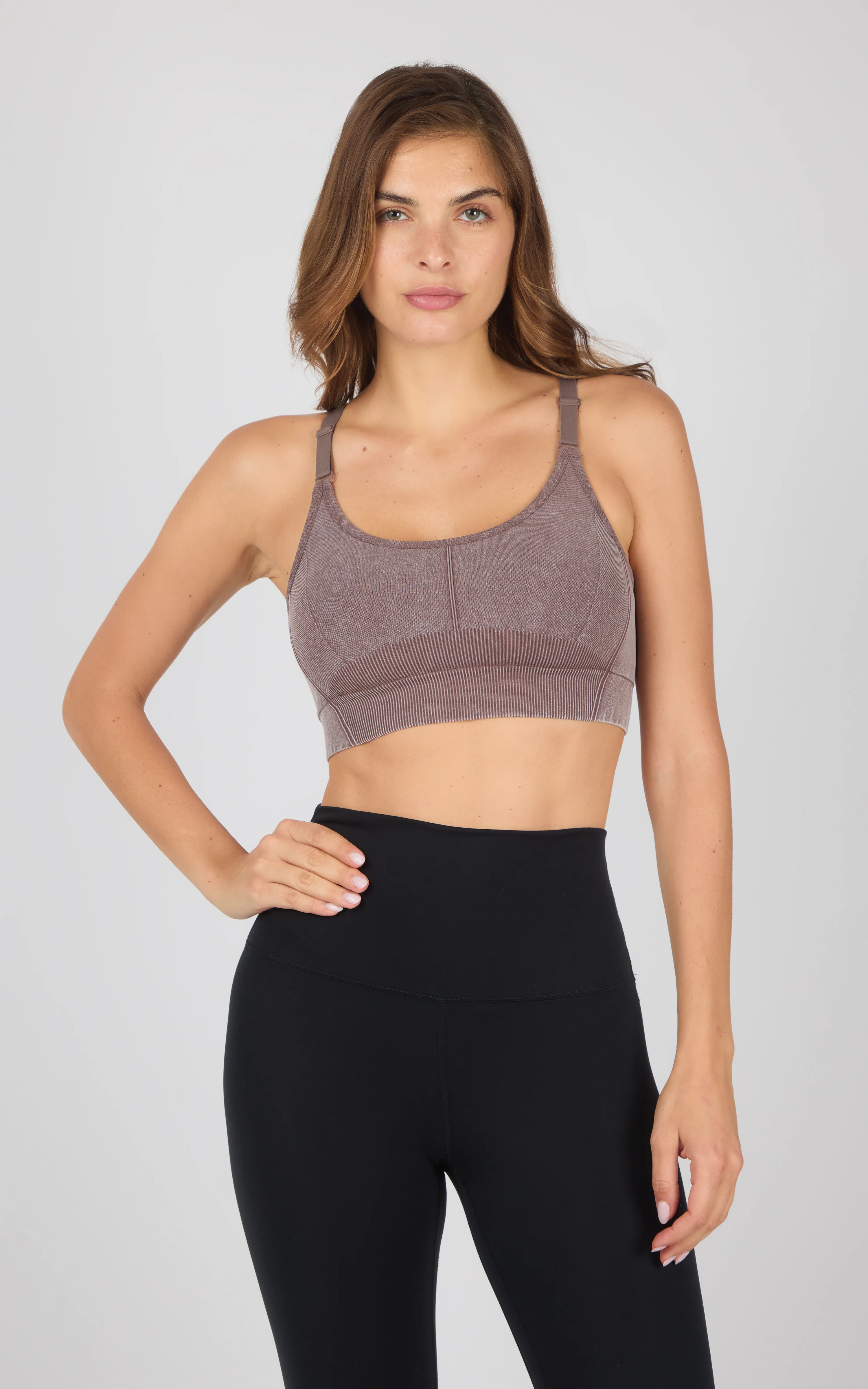 2PK Stone Wash Seamless Ribbed Maelis Bra - Image 5