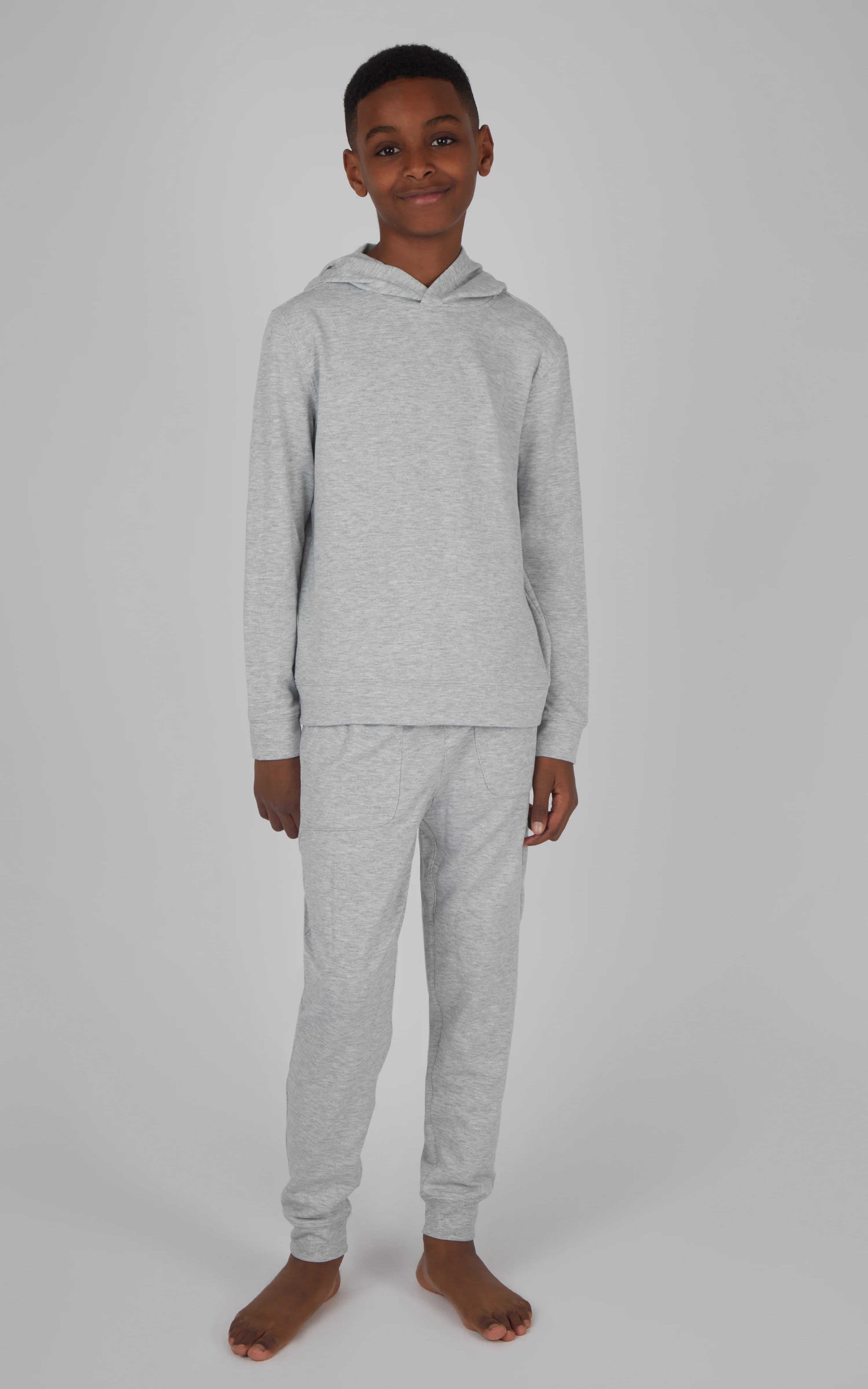 2 PC Boys Brushed Terry Pullover Hoodie+ Jogger Set - Image 4