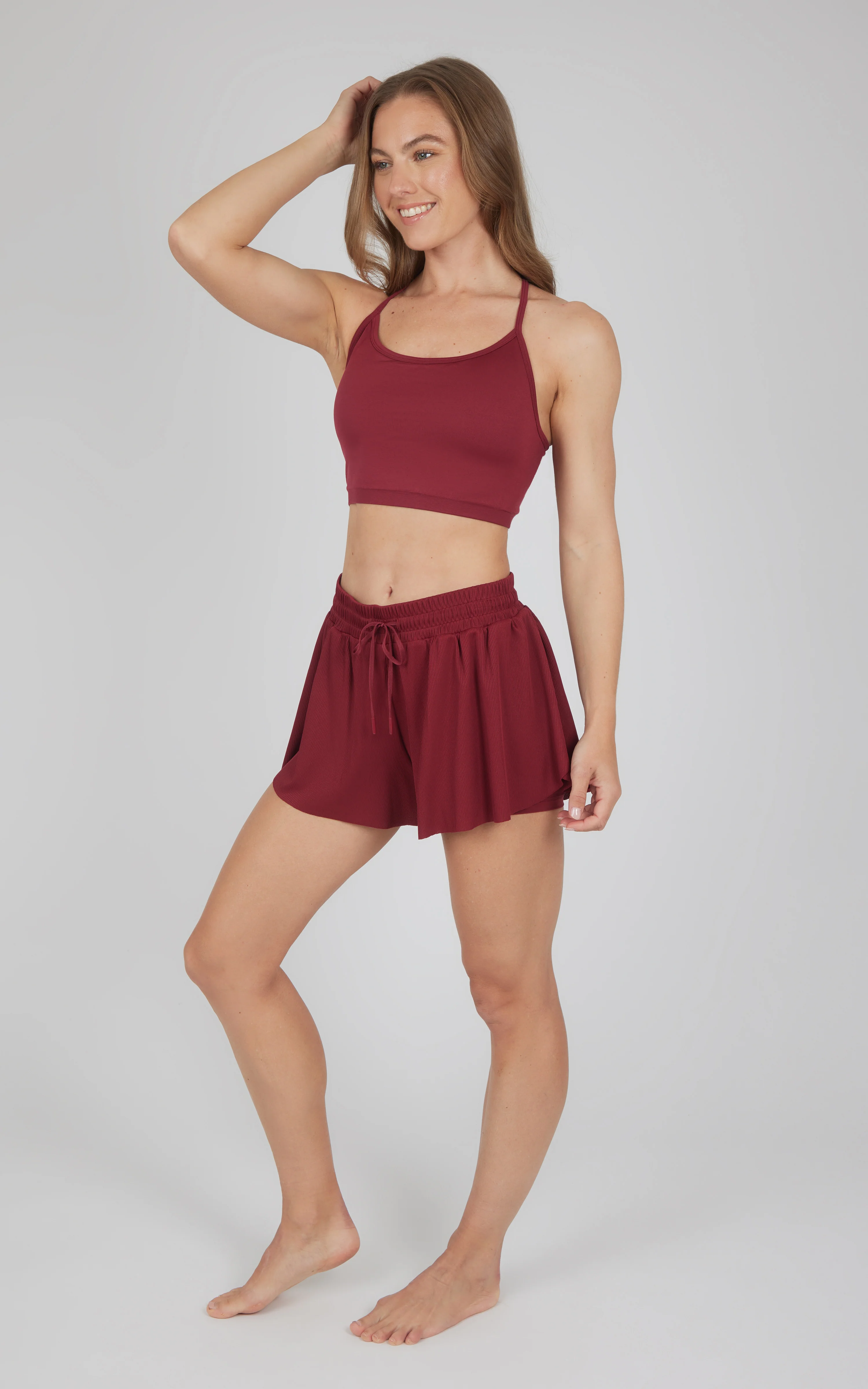 2 PC Seamless Bra and Ribbed 2 in 1 Running Short - Image 3