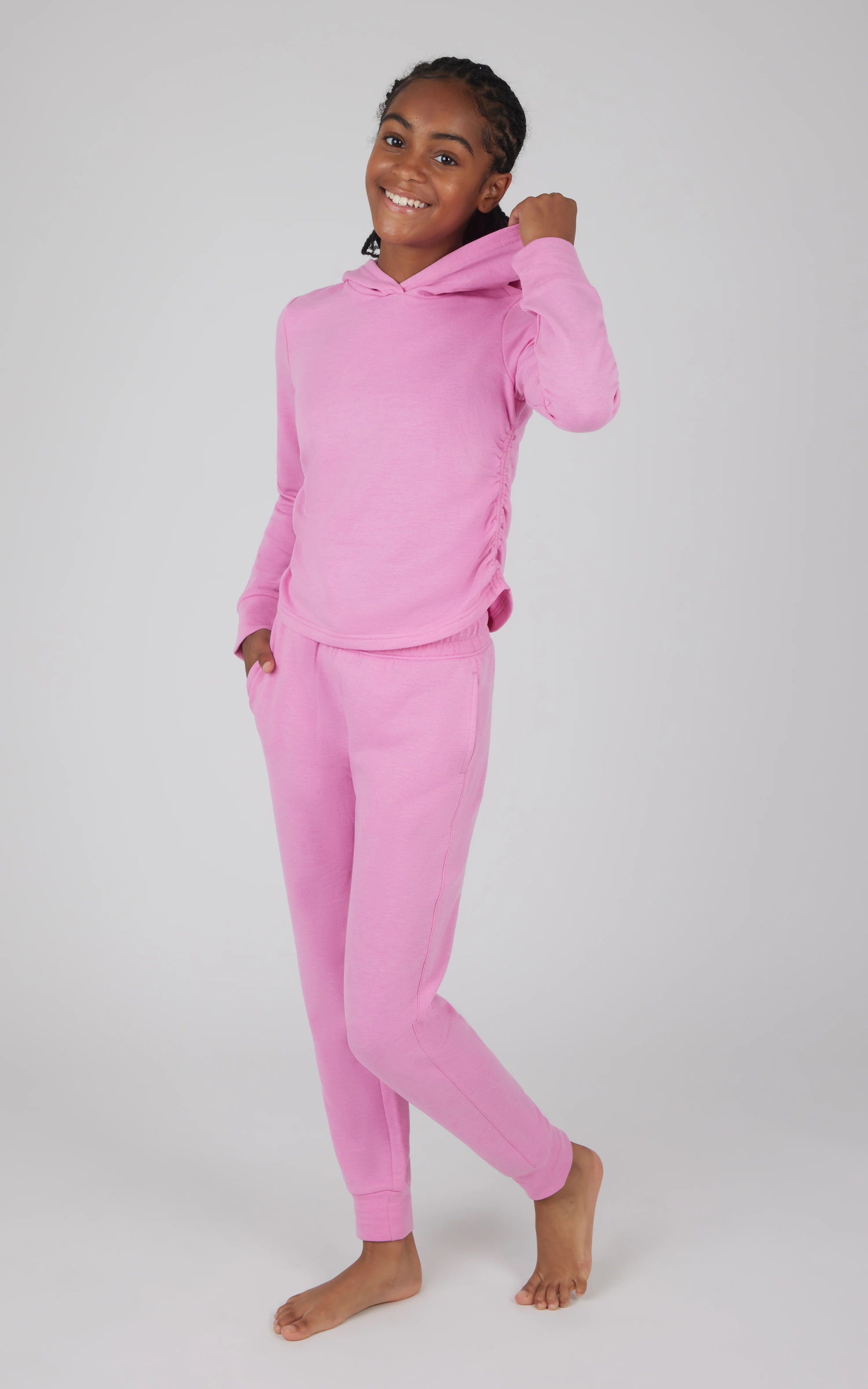 Girls 2 PC Terry Brushed Hoodie and Jogger - Image 11