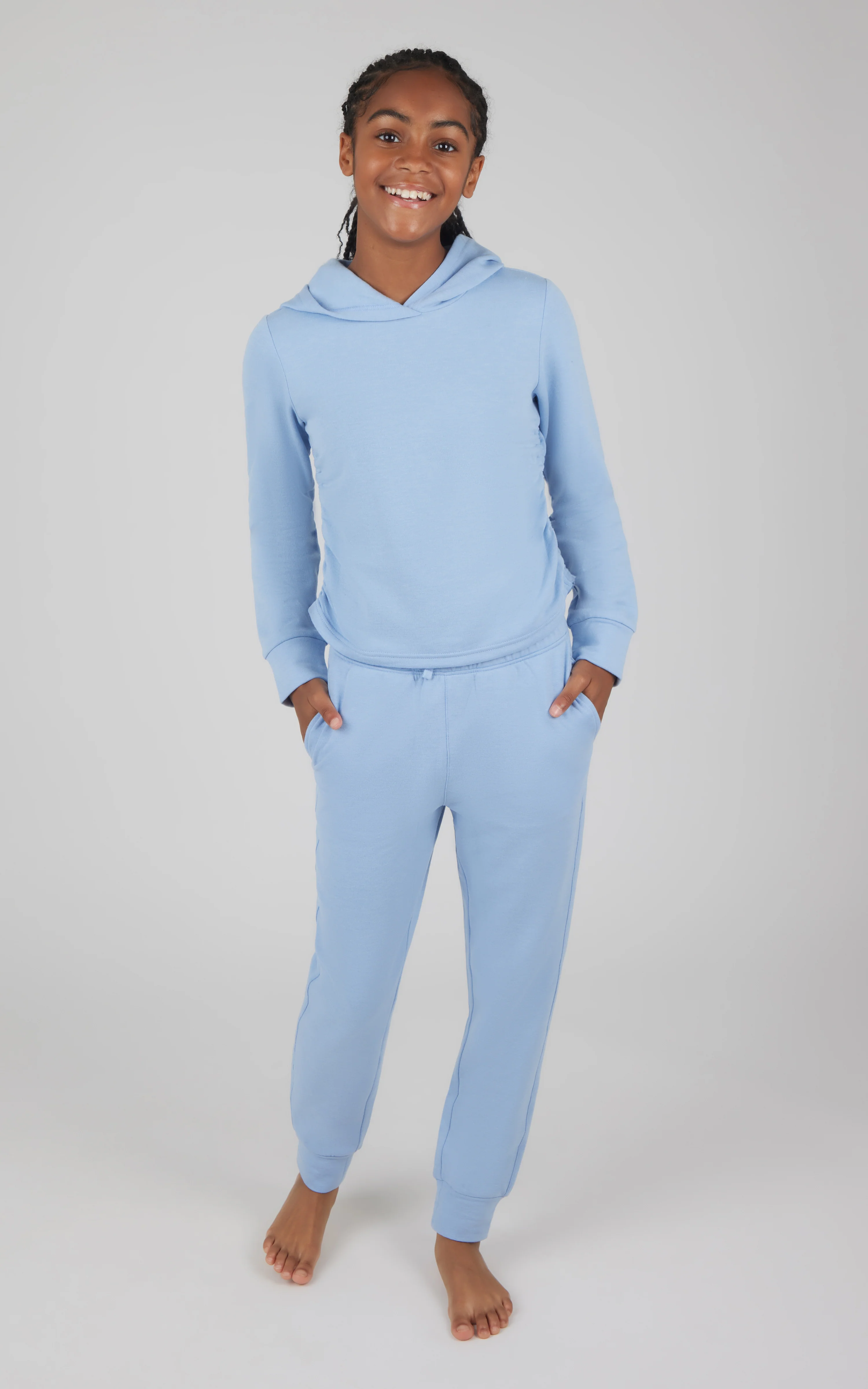 Girls 2 PC Terry Brushed Hoodie and Jogger - Image 4