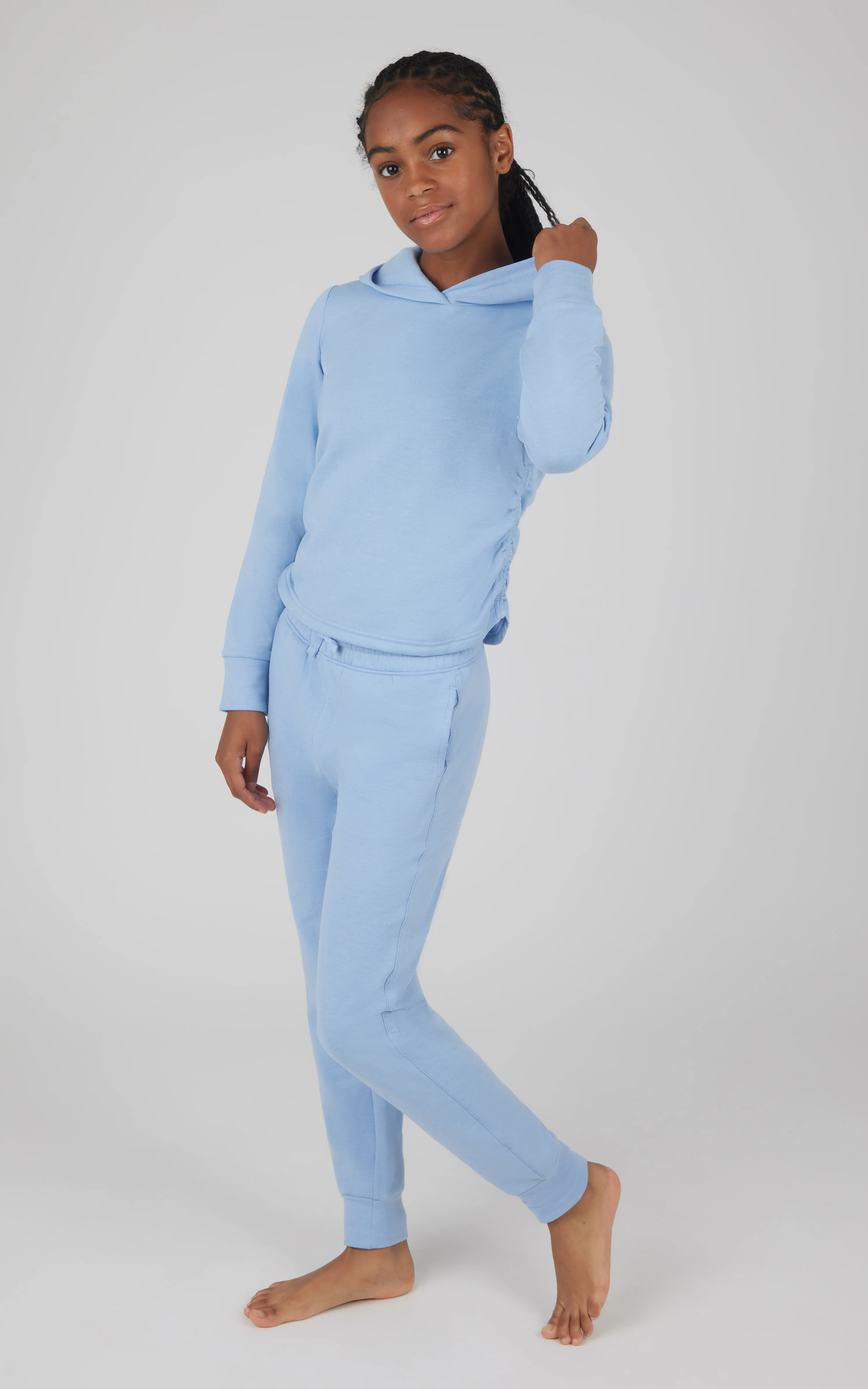 Girls 2 PC Terry Brushed Hoodie and Jogger - Image 5