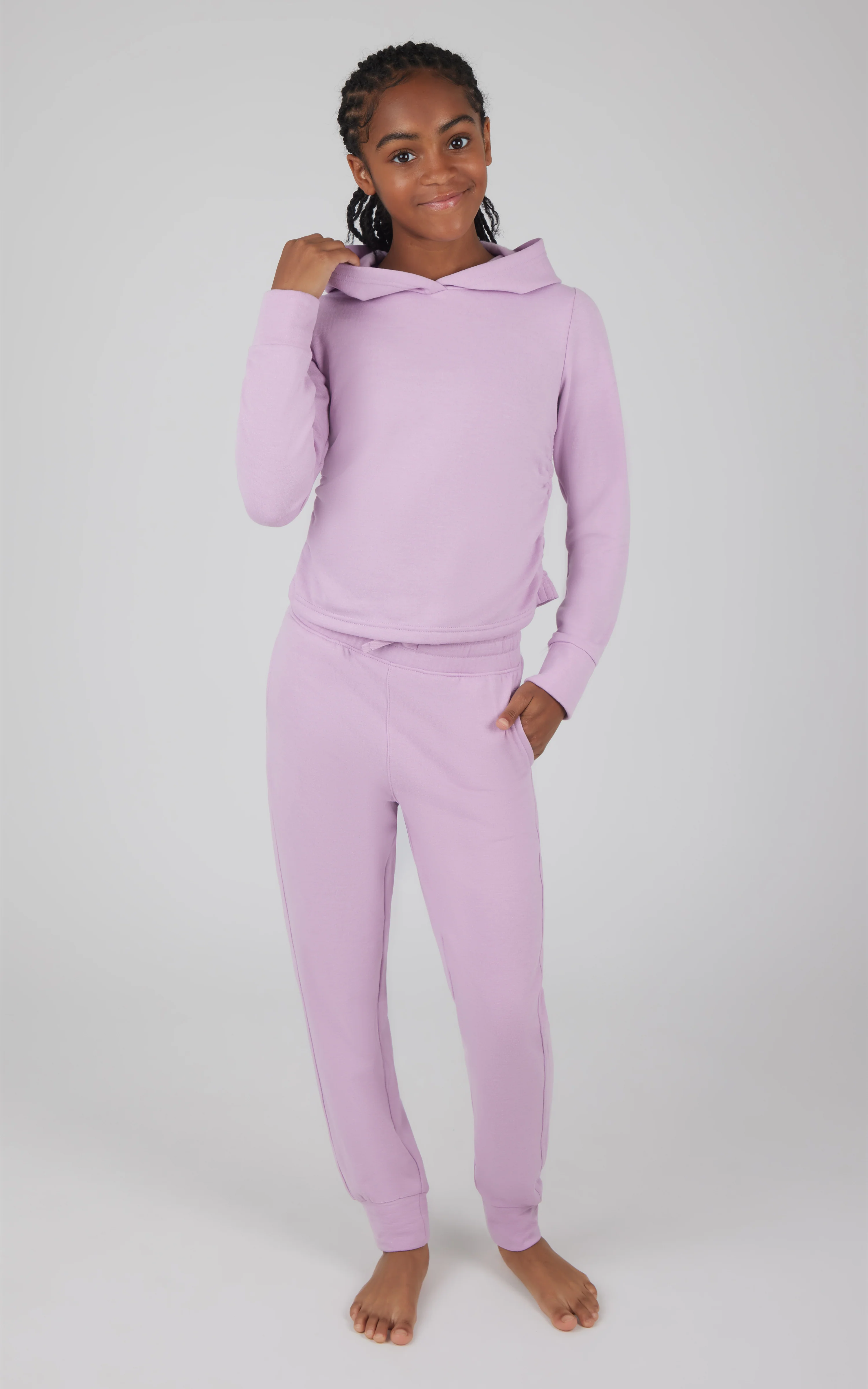 Girls 2 PC Terry Brushed Hoodie and Jogger - Image 7