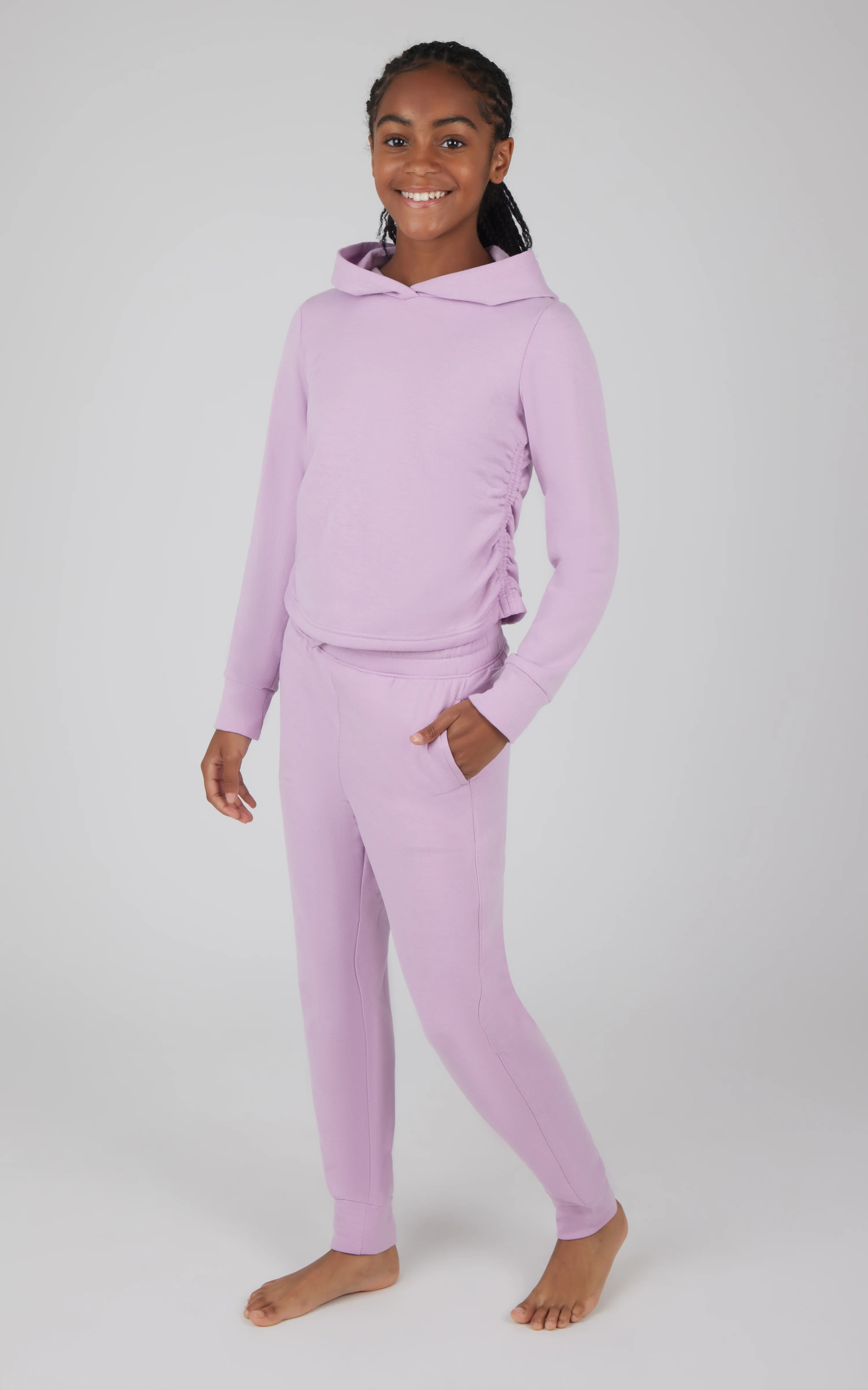 Girls 2 PC Terry Brushed Hoodie and Jogger - Image 8