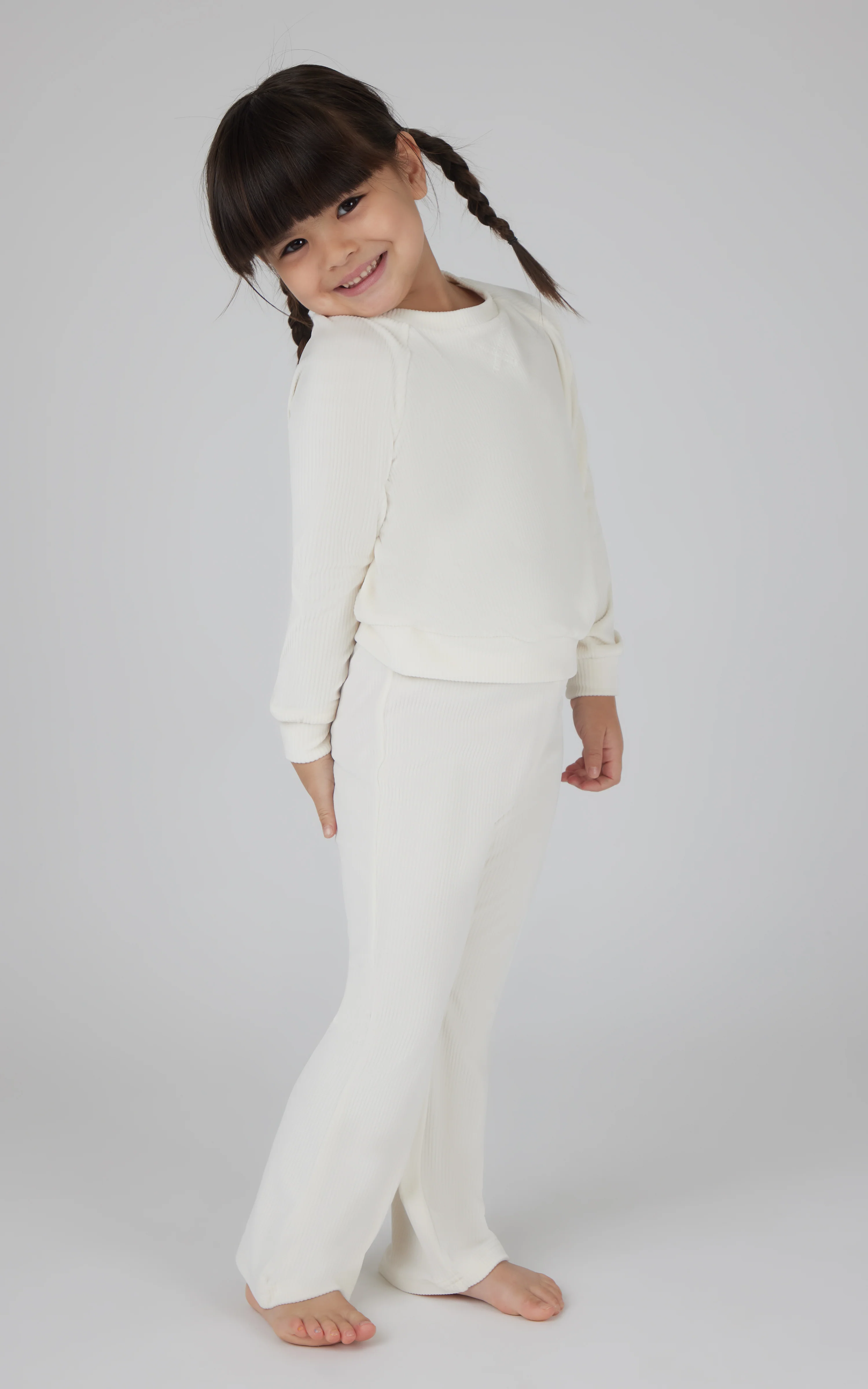 Little Girls 2 PC Ribbed Velour Top and Flare Leg Pant - Image 11