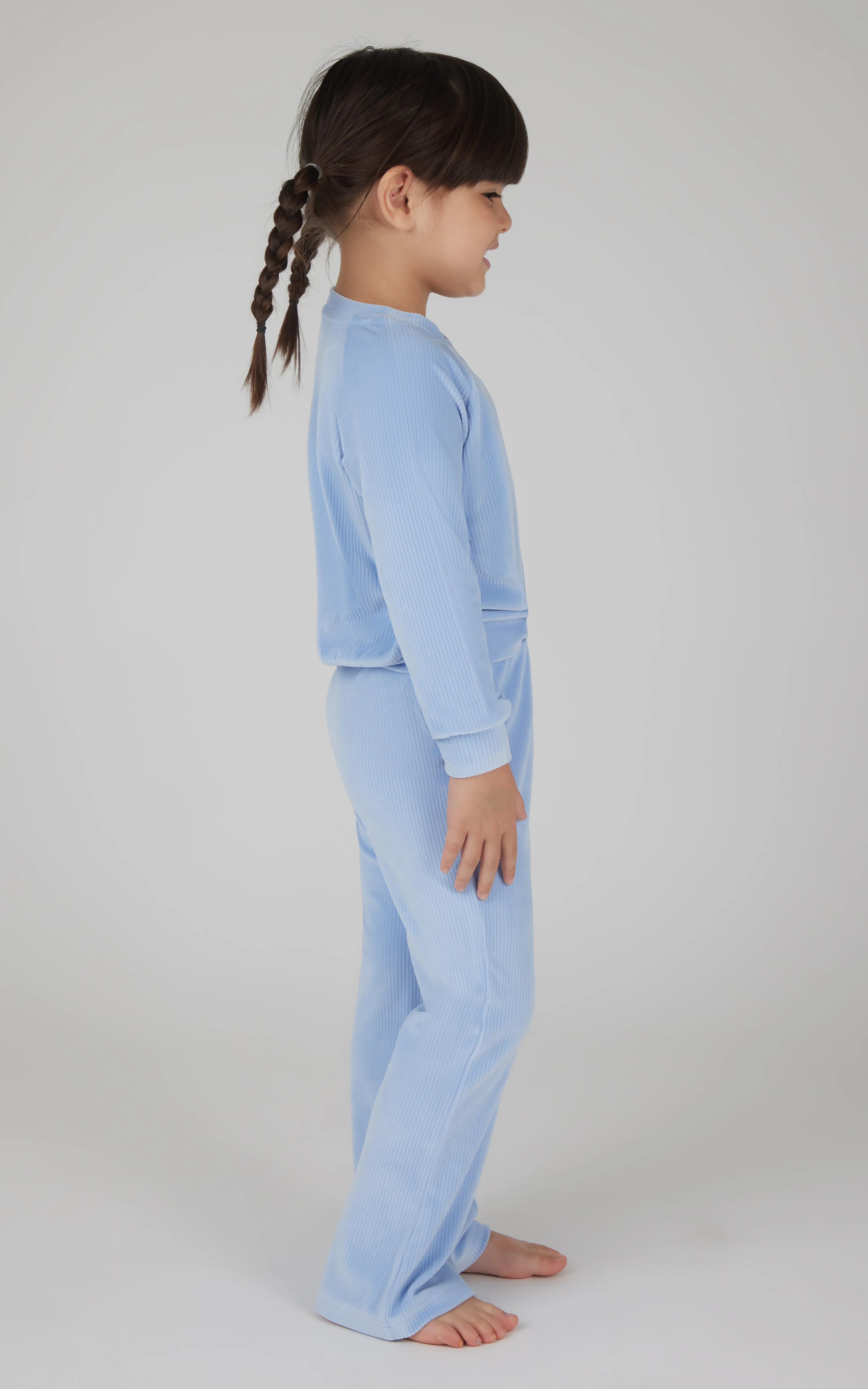 Little Girls 2 PC Ribbed Velour Top and Flare Leg Pant - Image 5