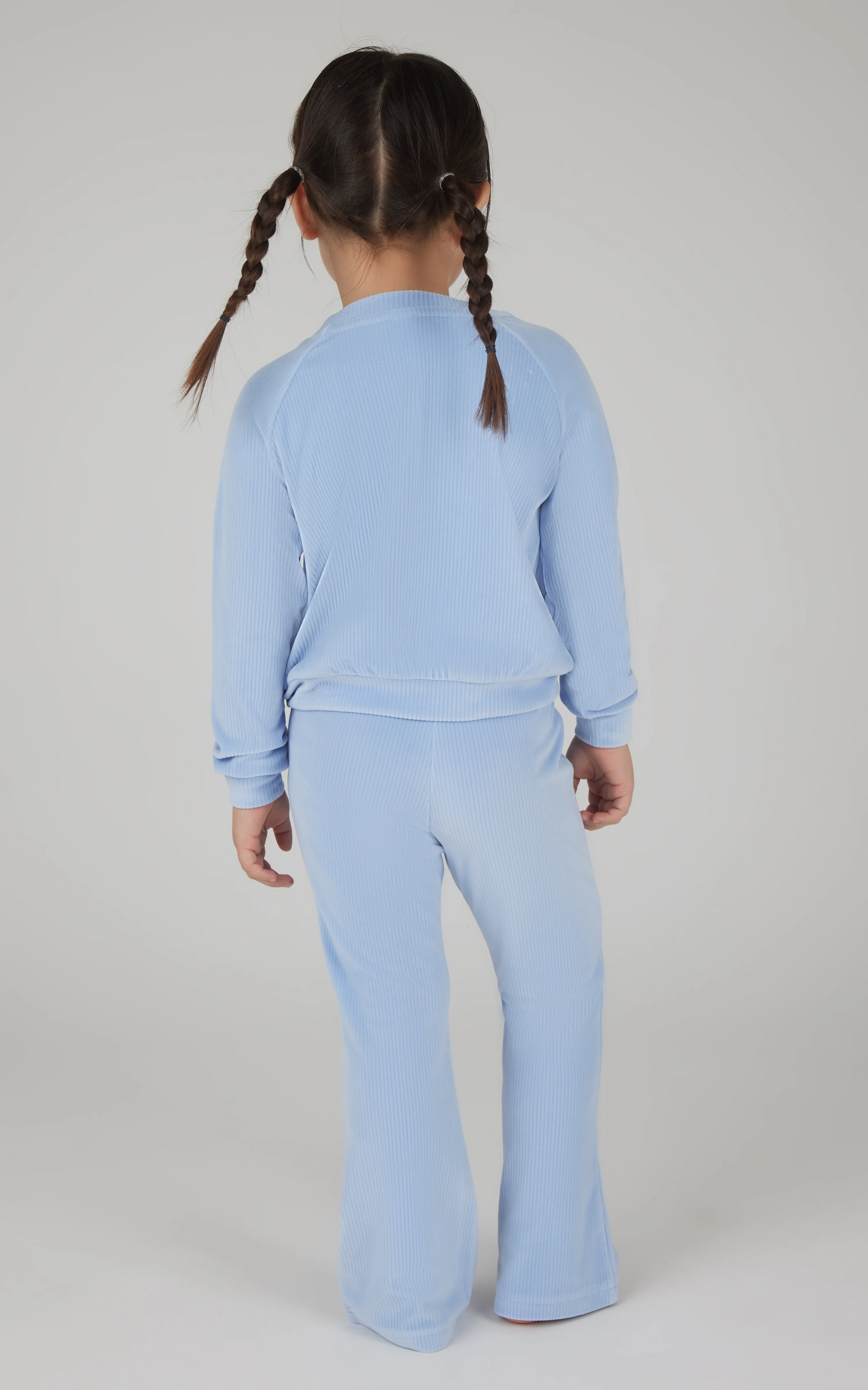 Little Girls 2 PC Ribbed Velour Top and Flare Leg Pant - Image 6