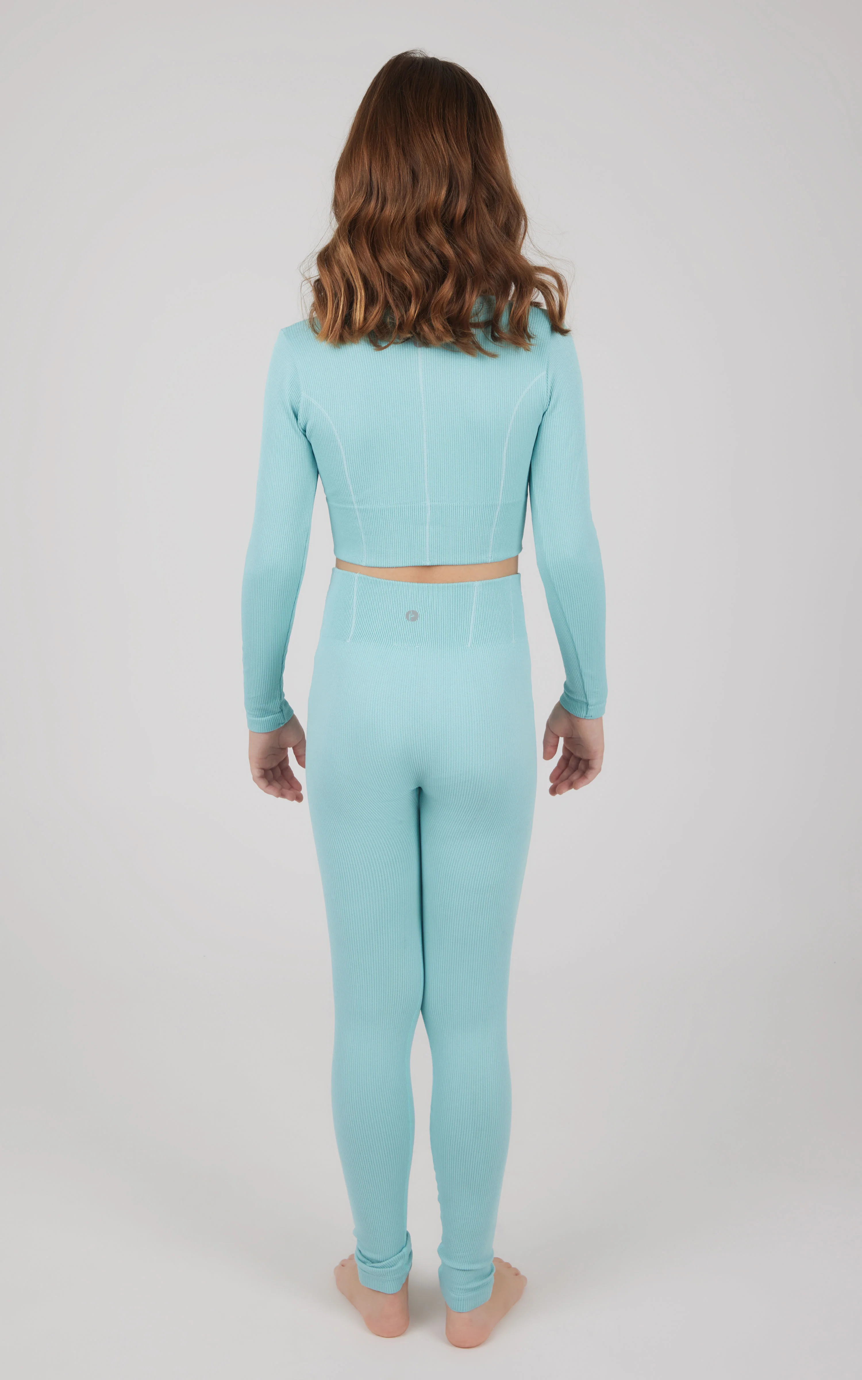 Girls 2 PC Seamless Ribbed Long Sleeve Top and Legging Set - Image 6