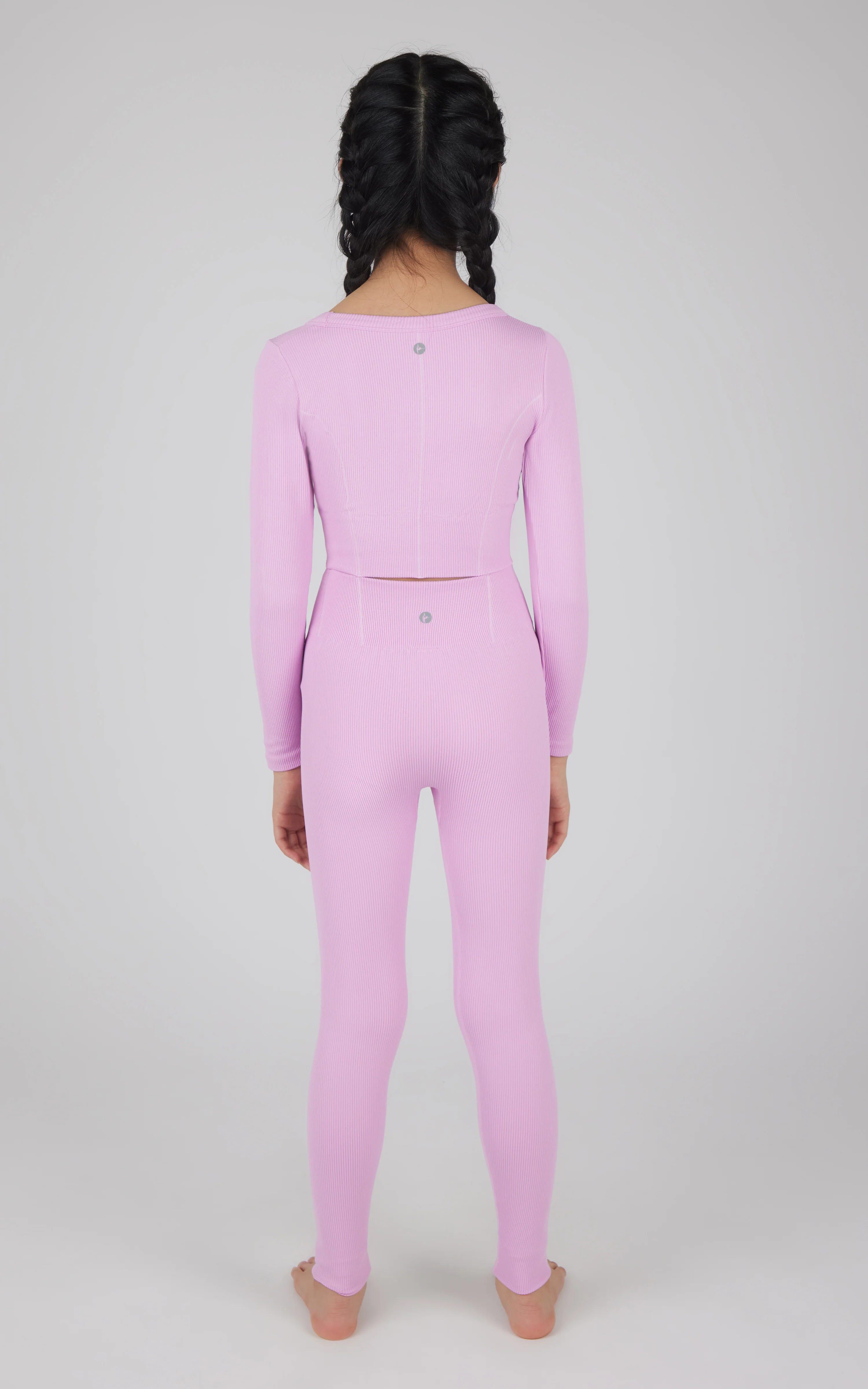 Girls 2 PC Seamless Ribbed Long Sleeve Top and Legging Set - Image 9
