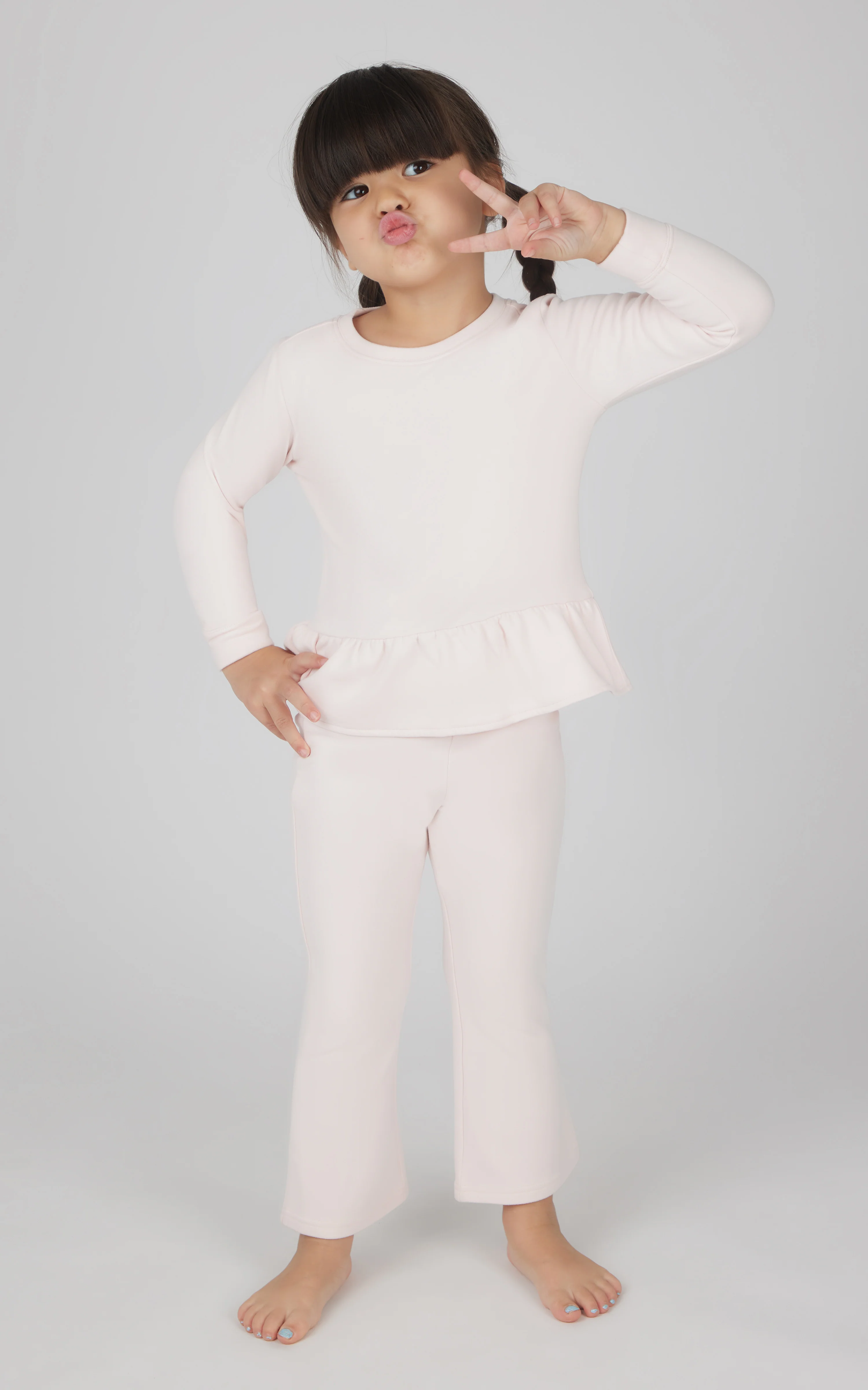 Toddler 2 PC Melange Pullover Top and Flare Leg Pant - Image 10