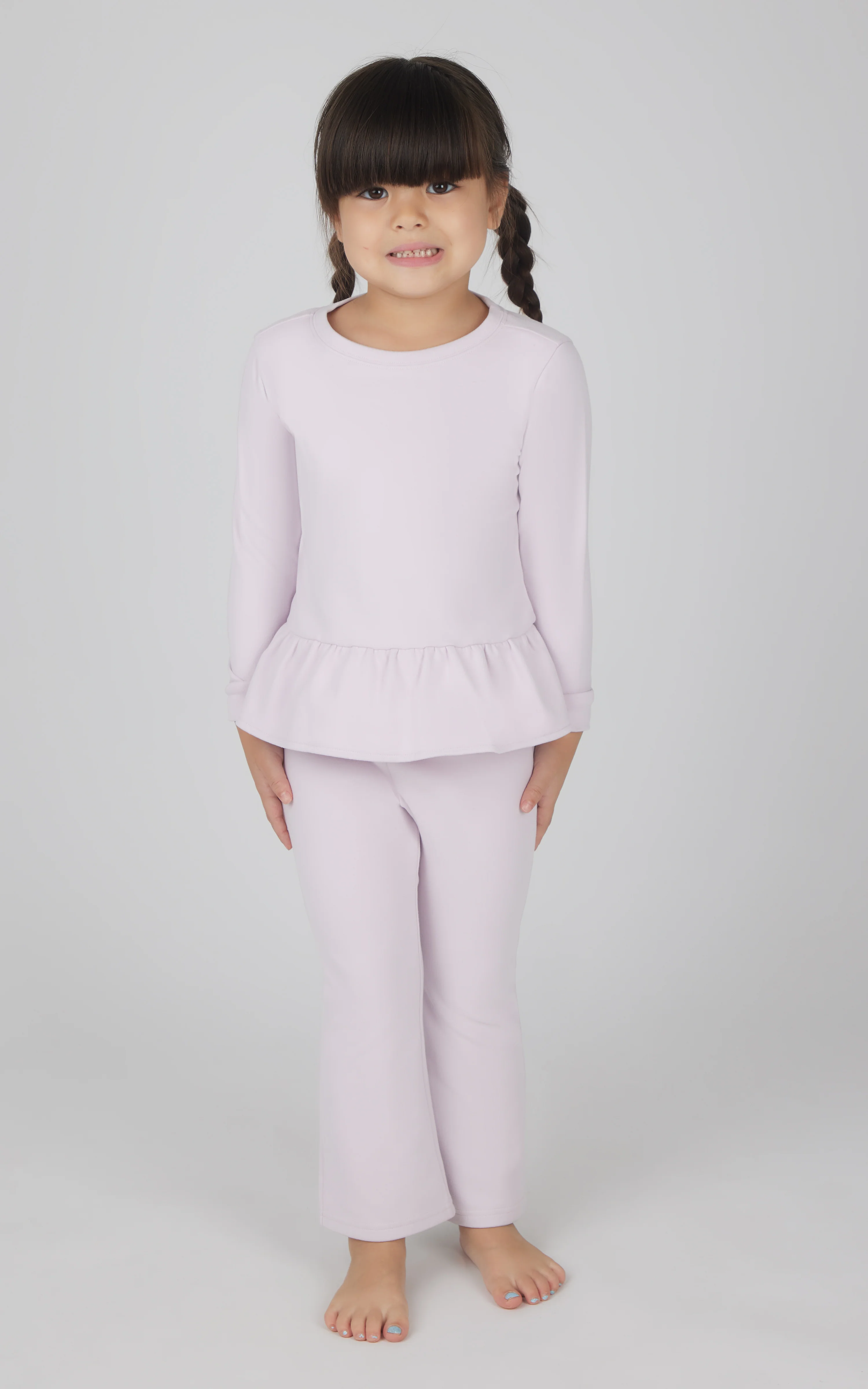 Toddler 2 PC Melange Pullover Top and Flare Leg Pant - Image 7