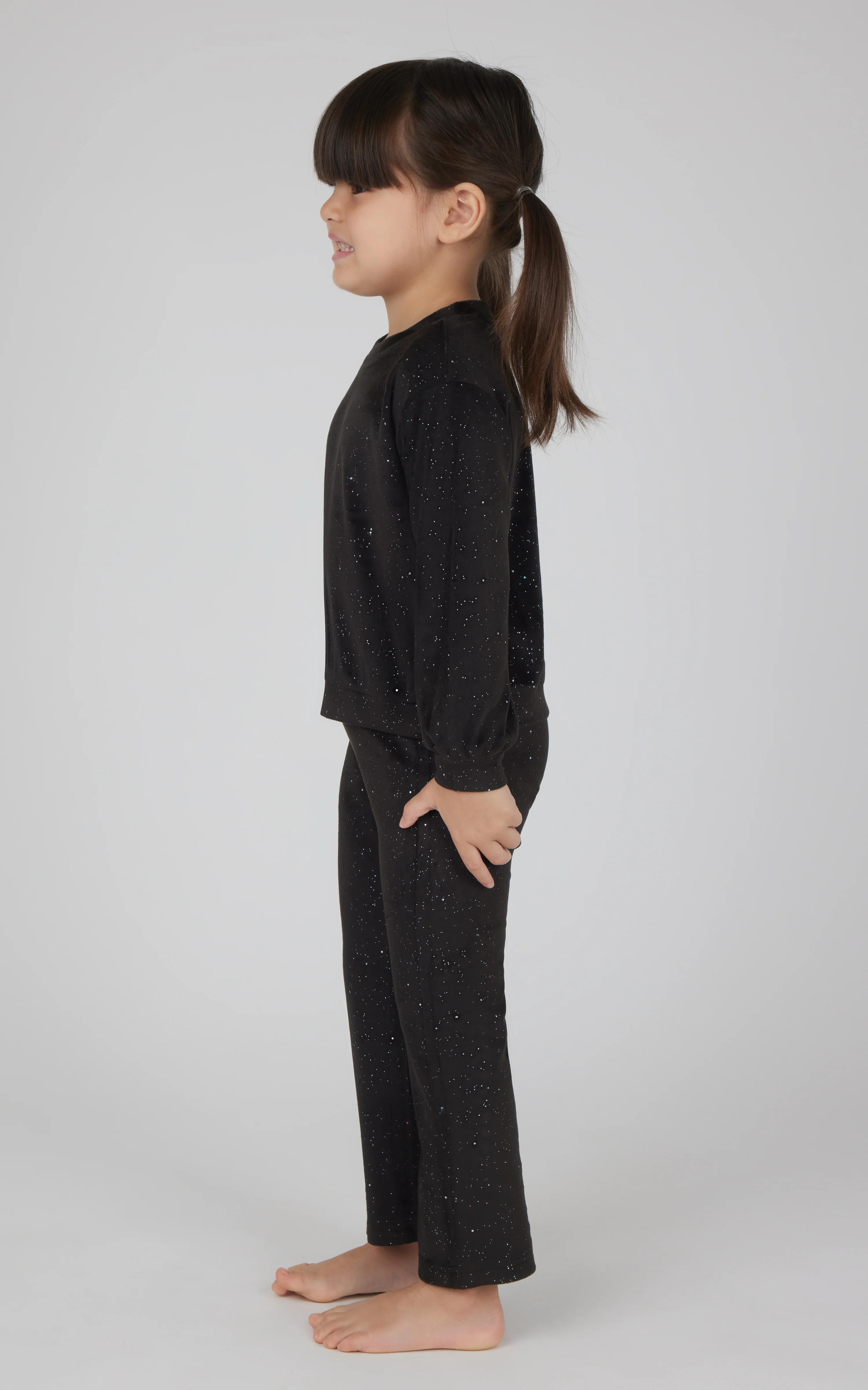 Toddler 2 PC Speckled Velour Crew Neck Top and Flared Leg Pant - Image 5