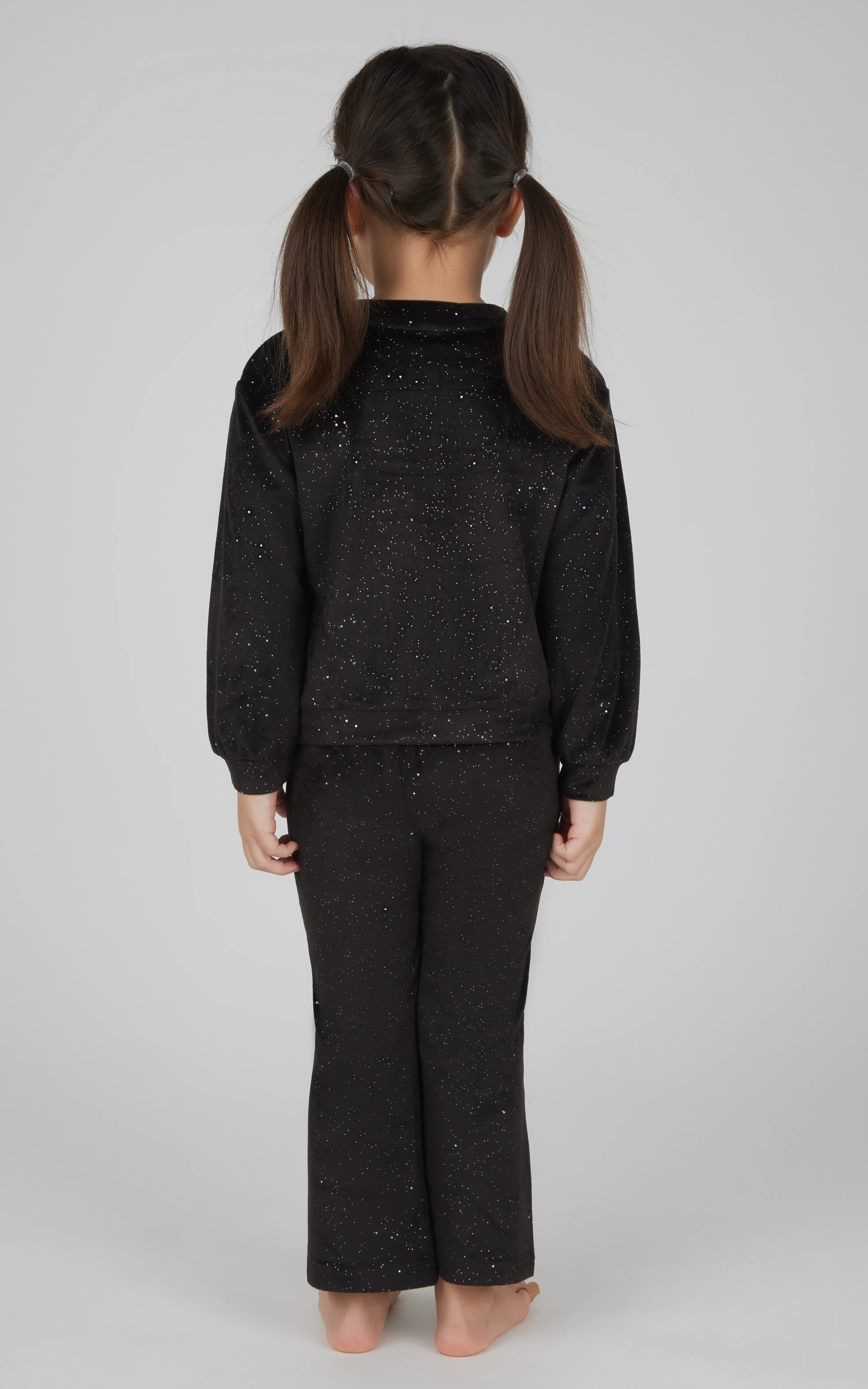 Toddler 2 PC Speckled Velour Crew Neck Top and Flared Leg Pant - Image 6