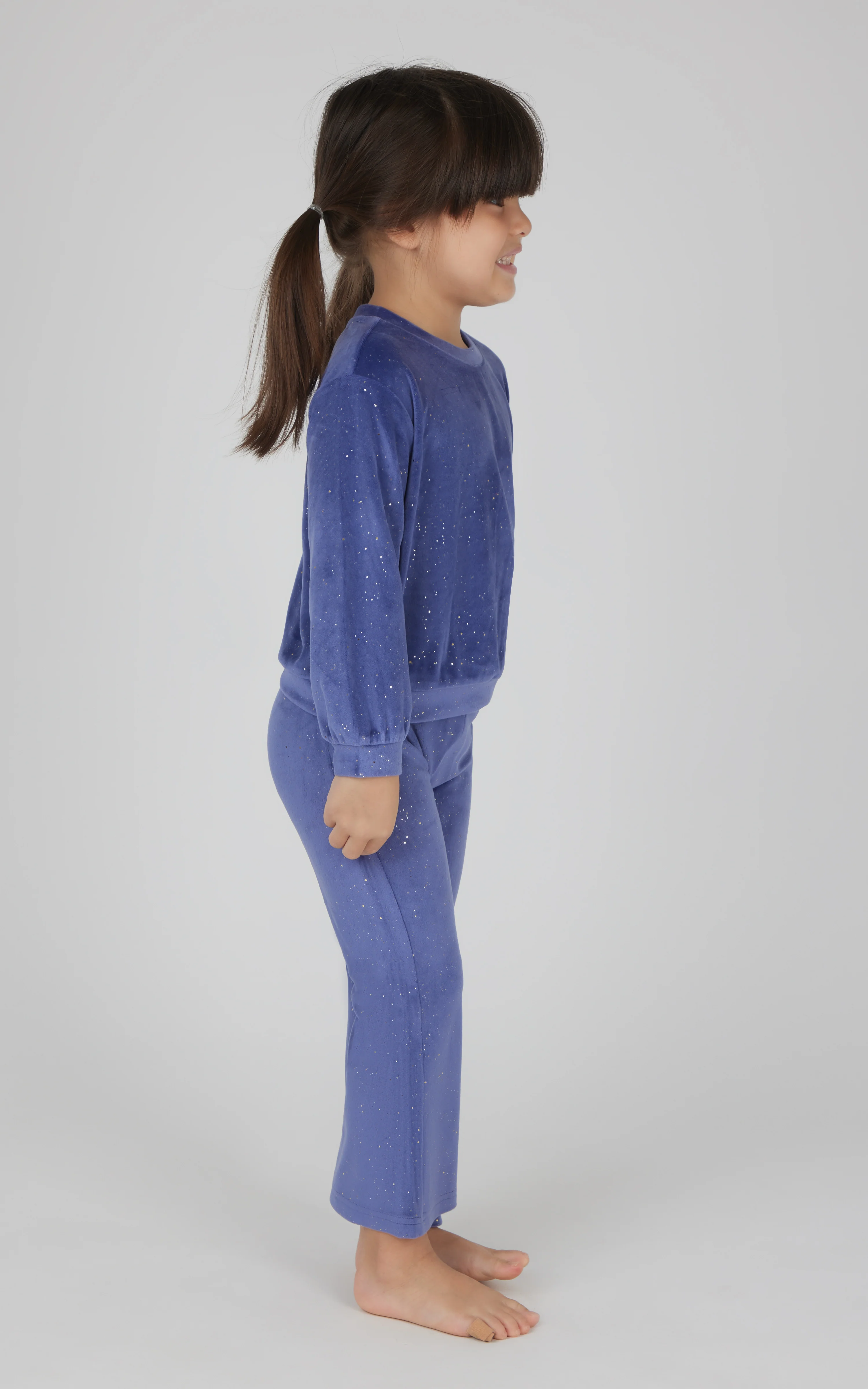 Toddler 2 PC Speckled Velour Crew Neck Top and Flared Leg Pant - Image 8