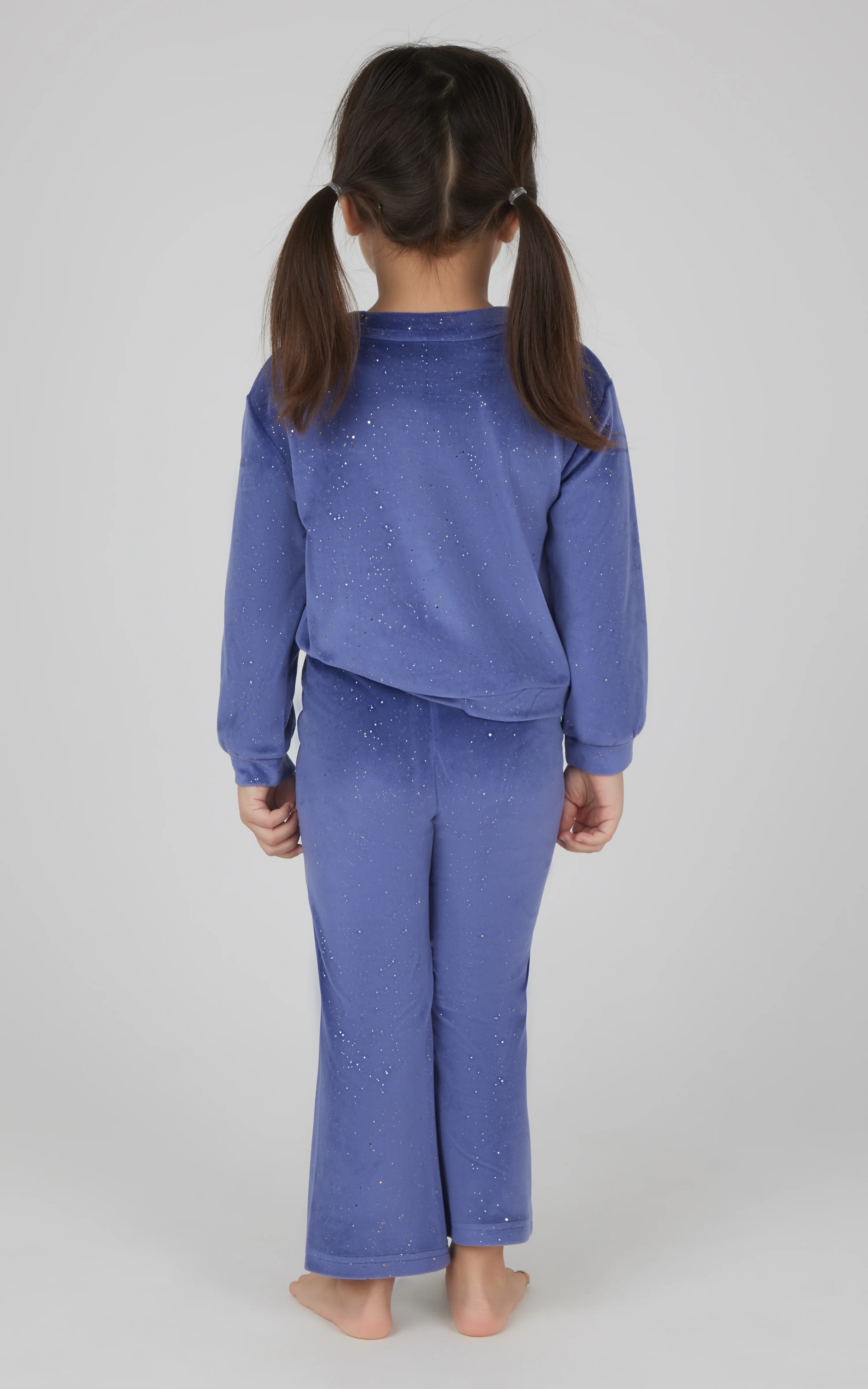 Toddler 2 PC Speckled Velour Crew Neck Top and Flared Leg Pant - Image 9