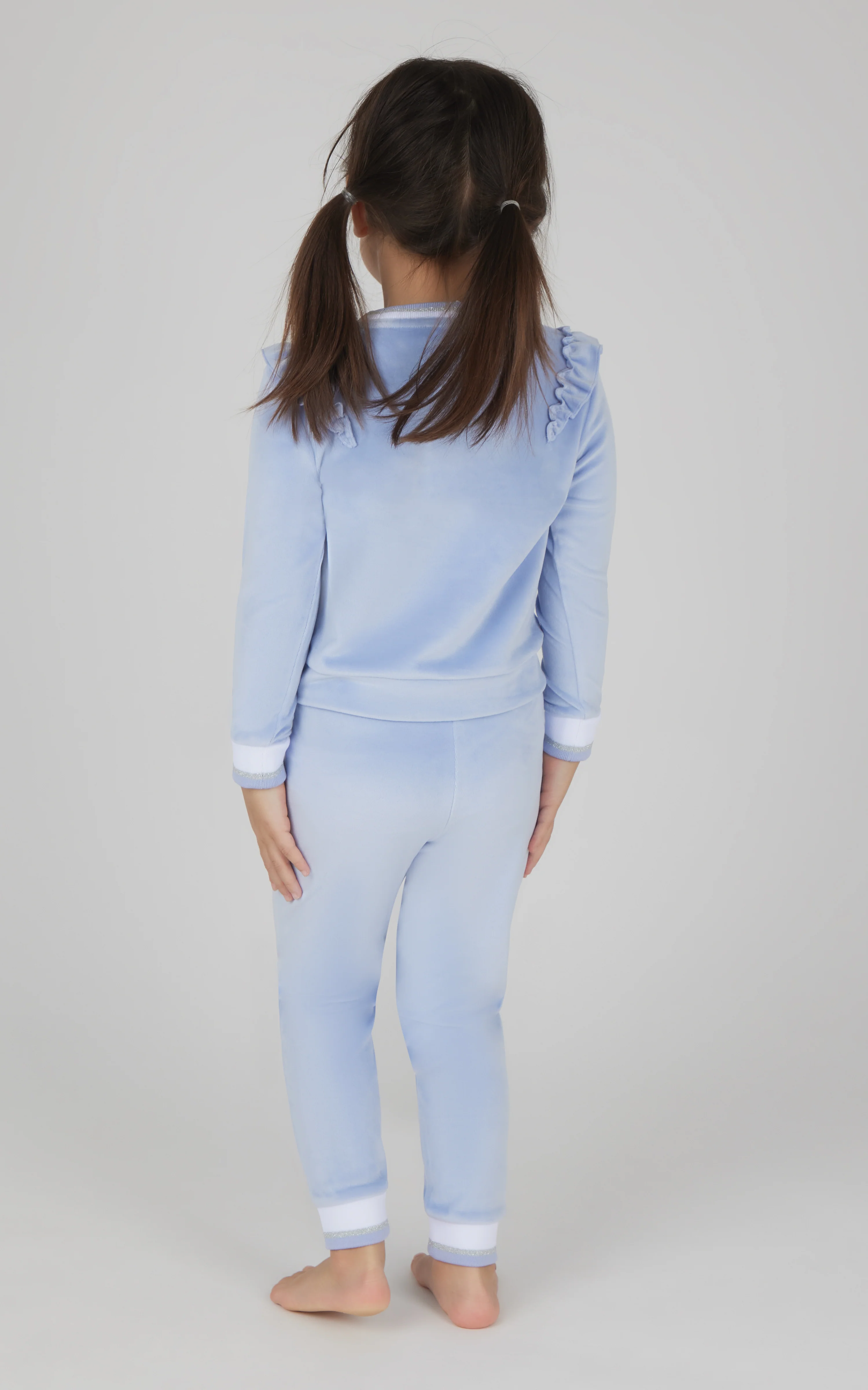 Toddler 2 PC Velour Ruffle Sweatshirt and Jogger - Image 3