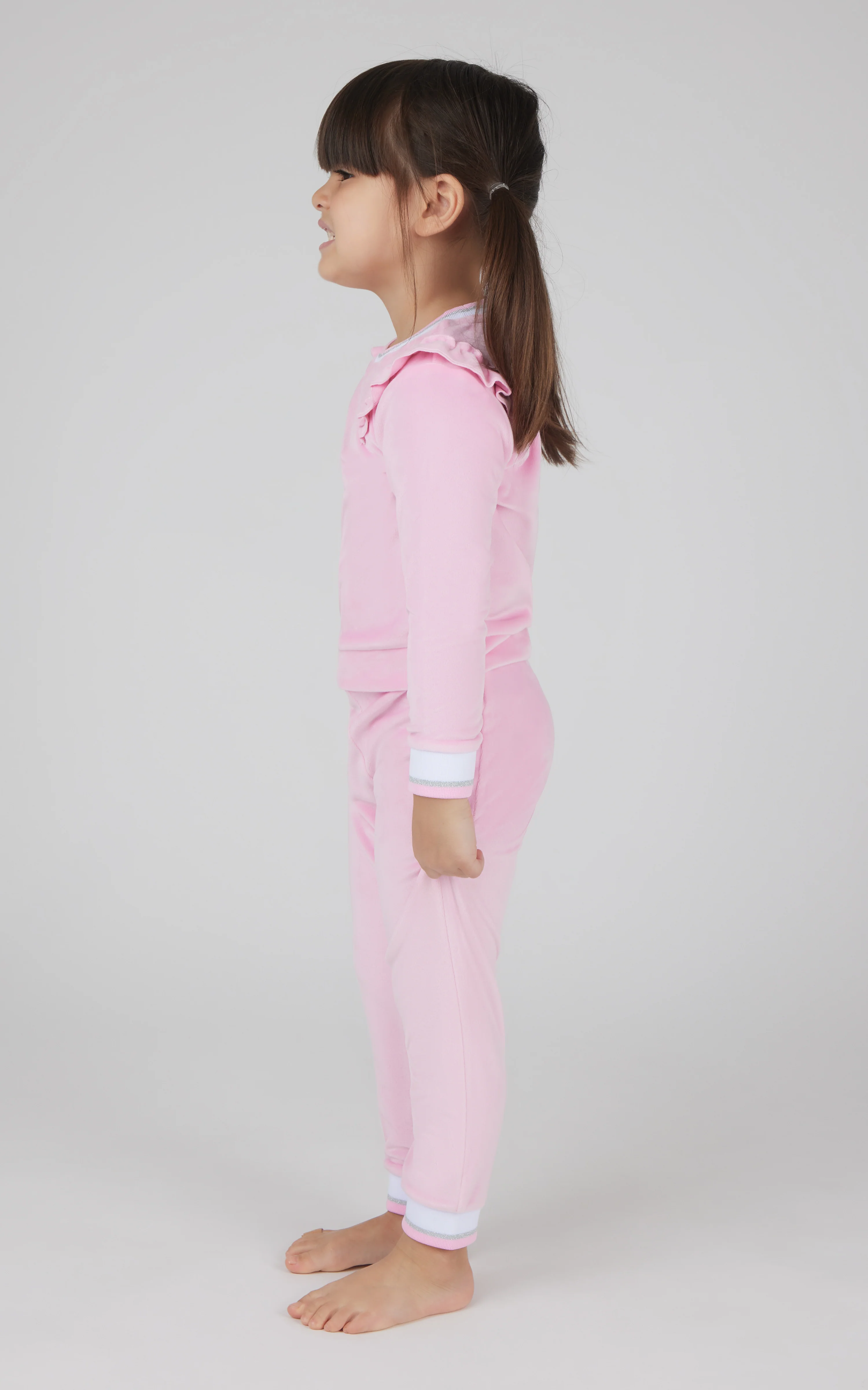 Toddler 2 PC Velour Ruffle Sweatshirt and Jogger - Image 5