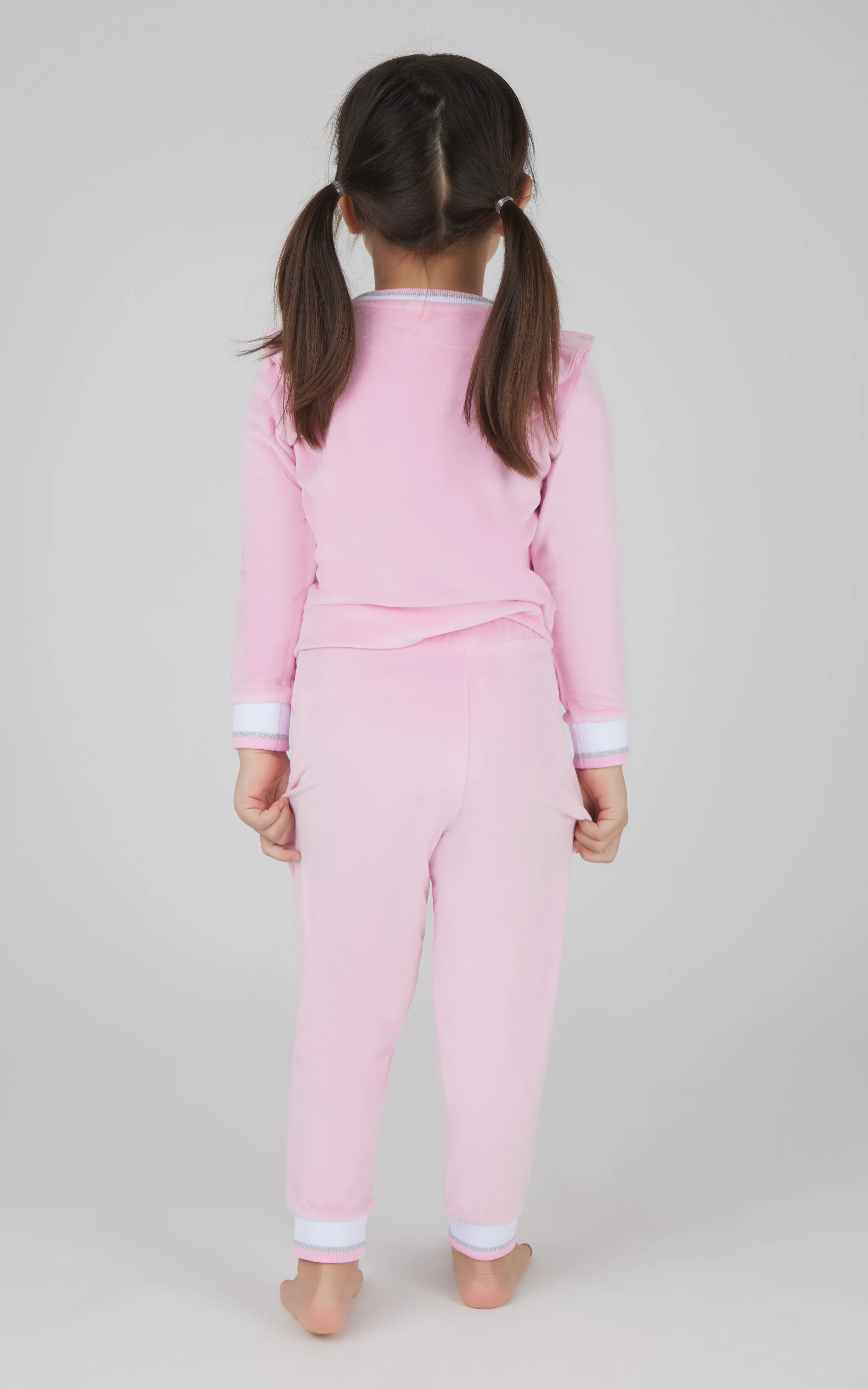 Toddler 2 PC Velour Ruffle Sweatshirt and Jogger - Image 6