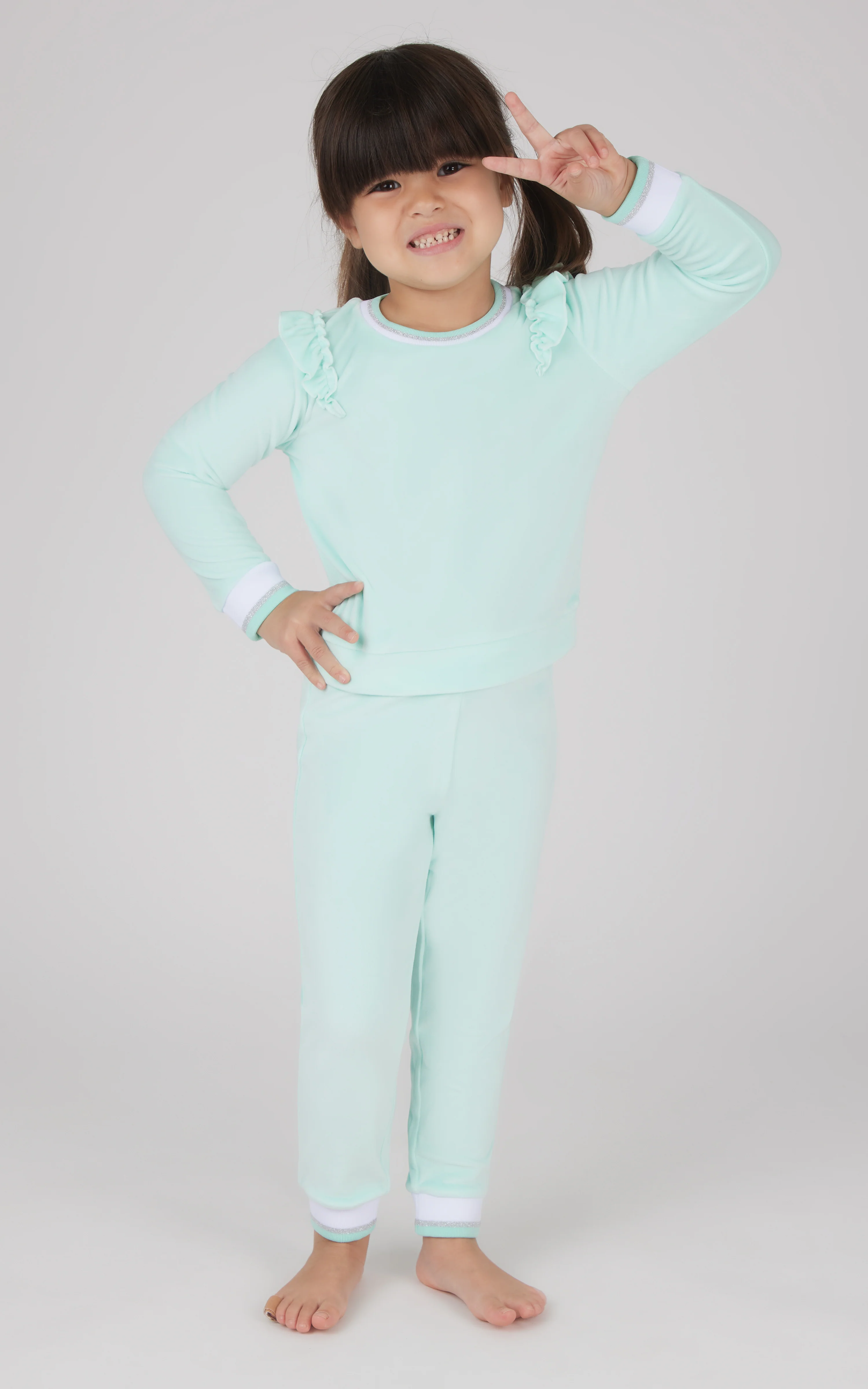 Toddler 2 PC Velour Ruffle Sweatshirt and Jogger - Image 7