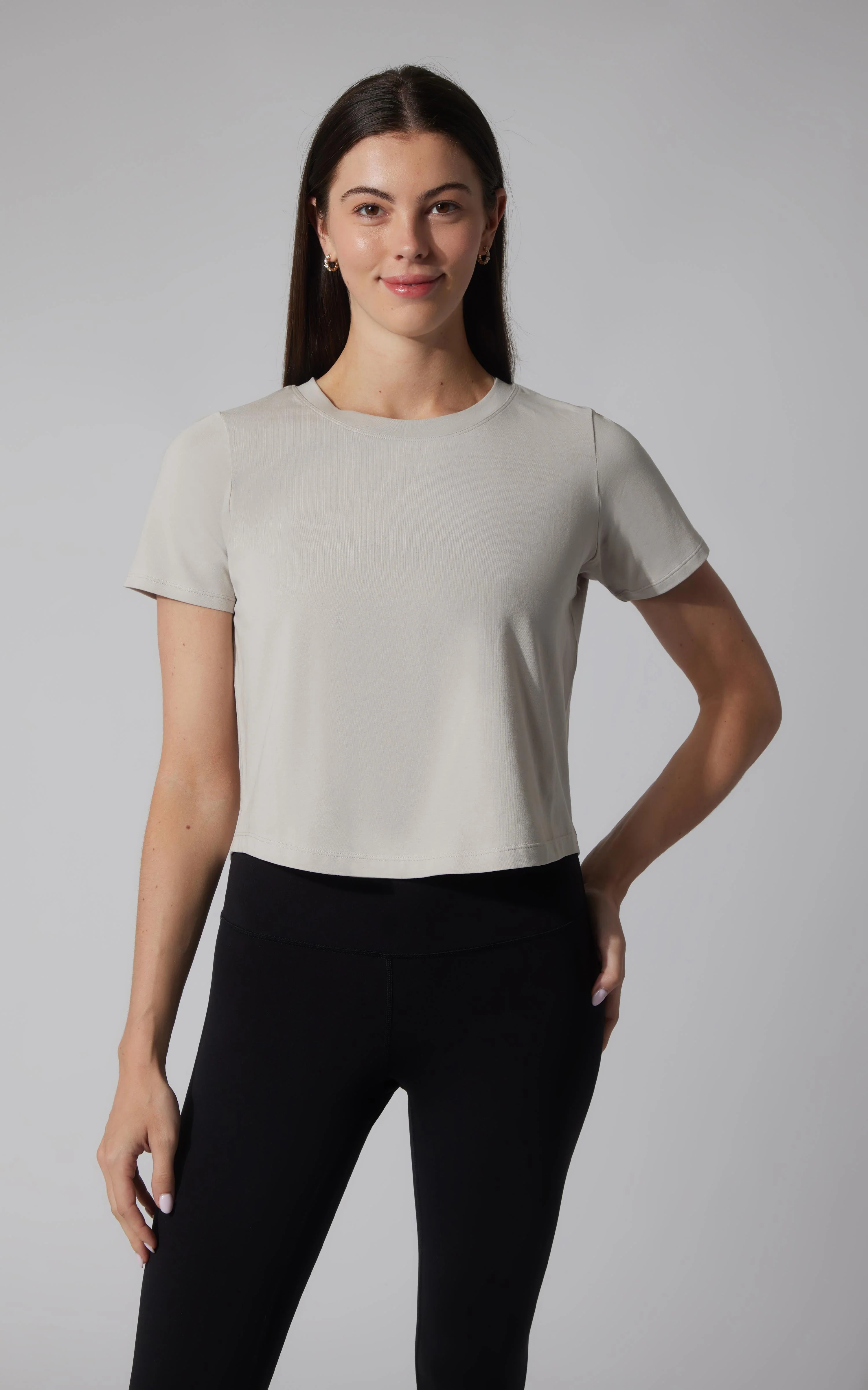 2 PK Airlite Cotton Boxy Cropped Short Sleeve Tee - Image 15