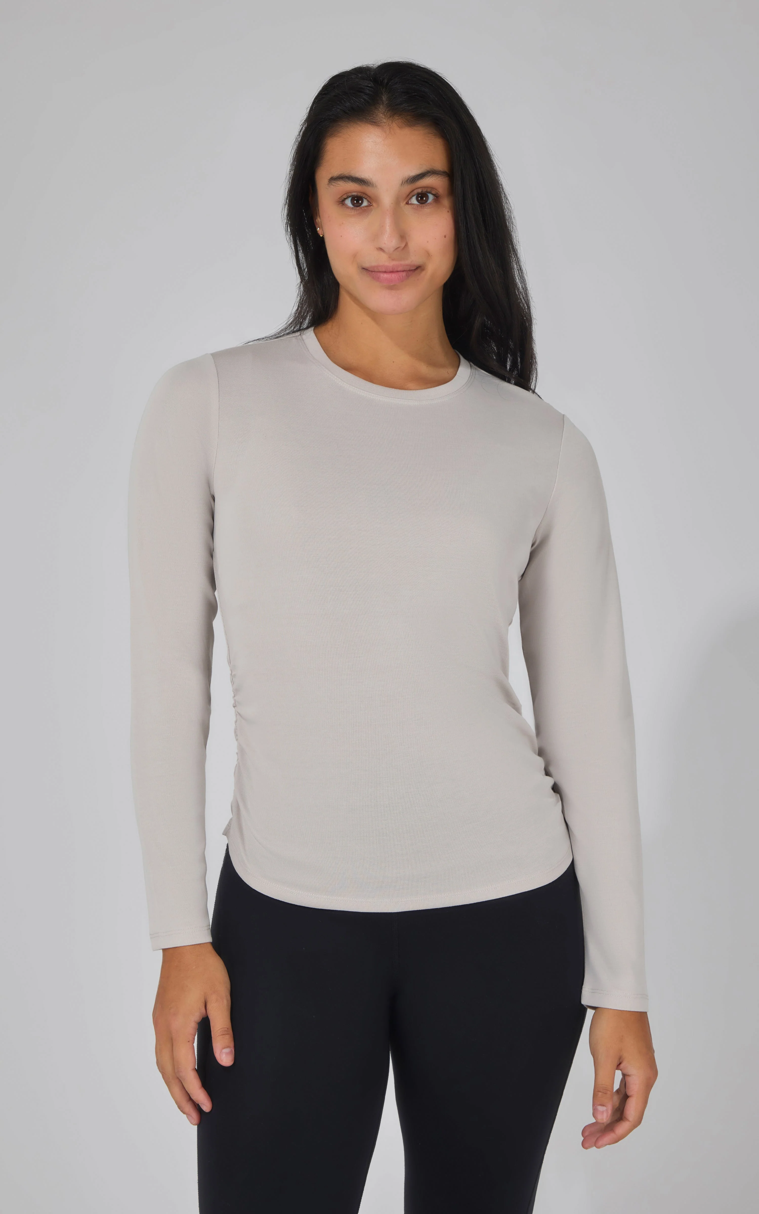 2 PK Side Ruched Long Sleeve Top - Image 12