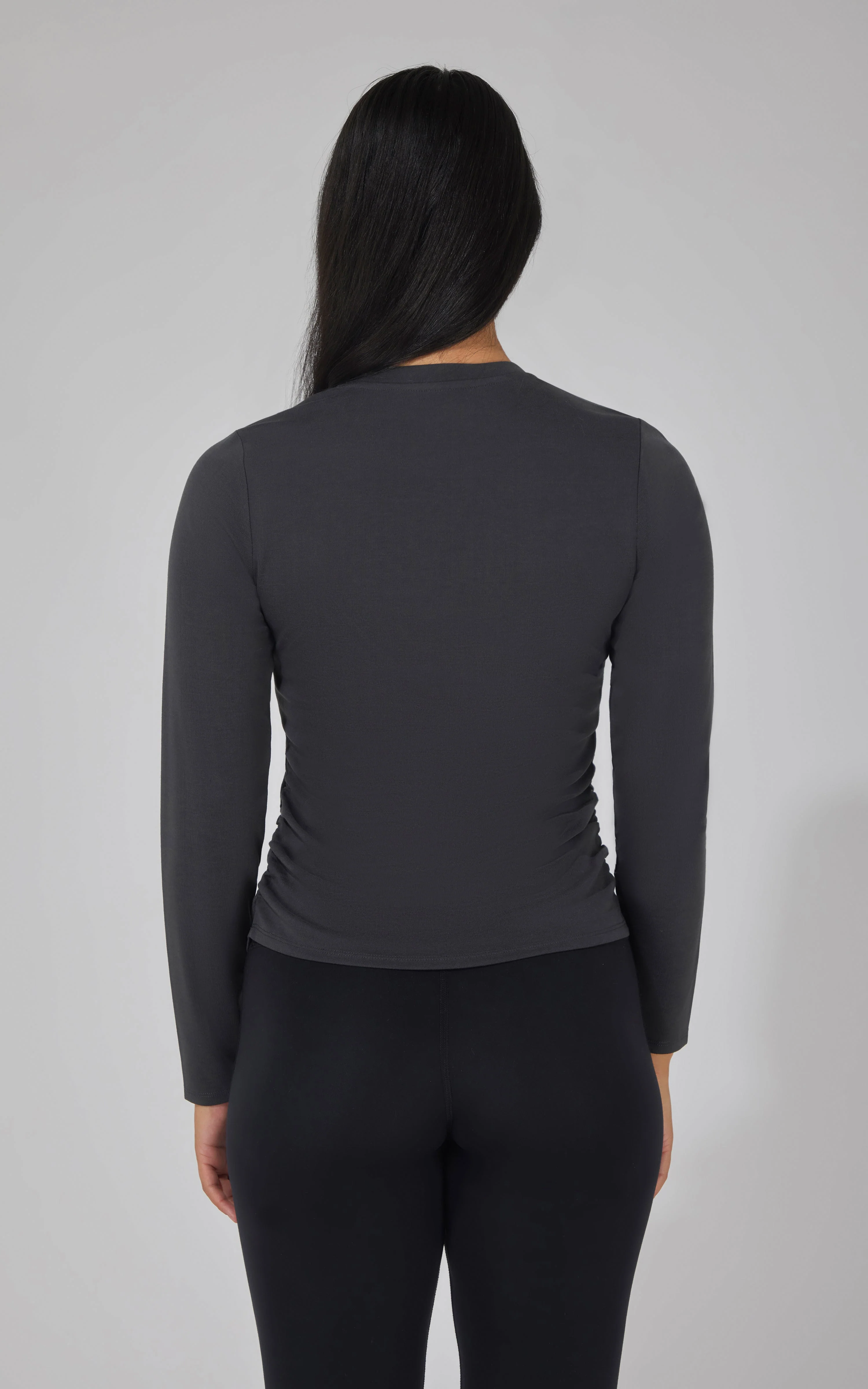 2 PK Side Ruched Long Sleeve Top - Image 21