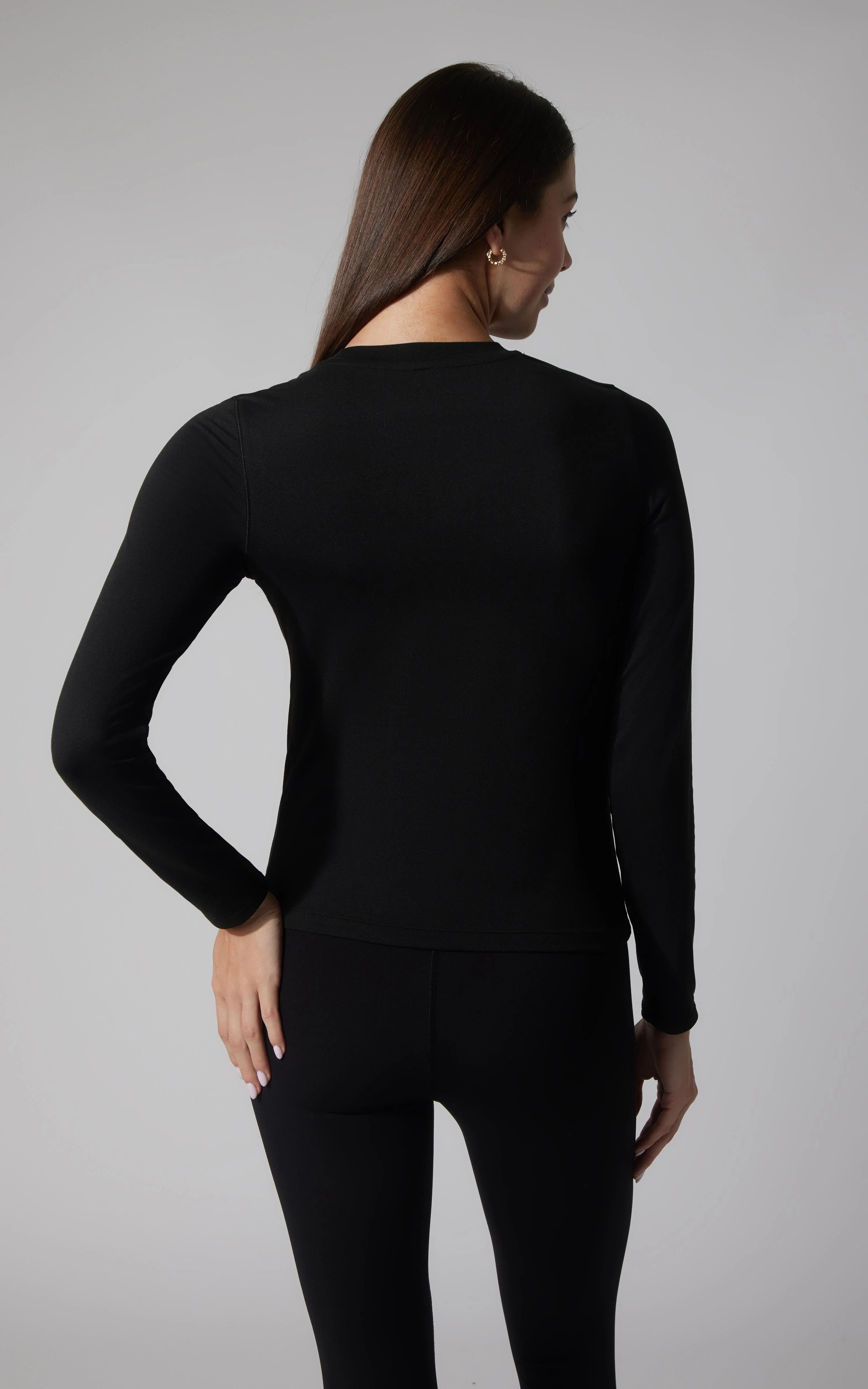 2 PK Cationic Jersey Crew Neck Top with Side Ruching and Everyday Crew Neck Top - Image 12