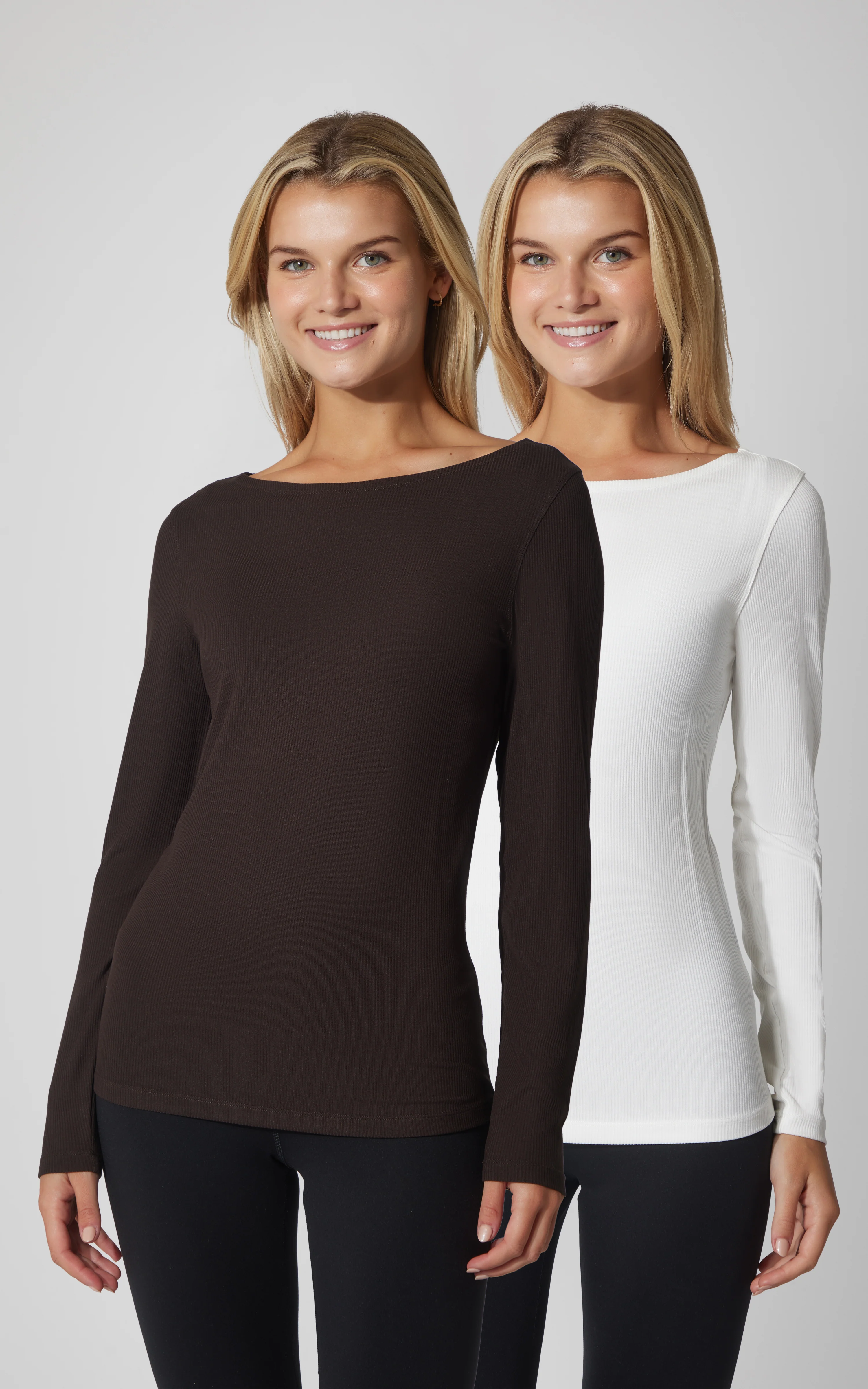 2 PK Heavenly Ribbed Boat Neck Long Sleeve Top - Image 11