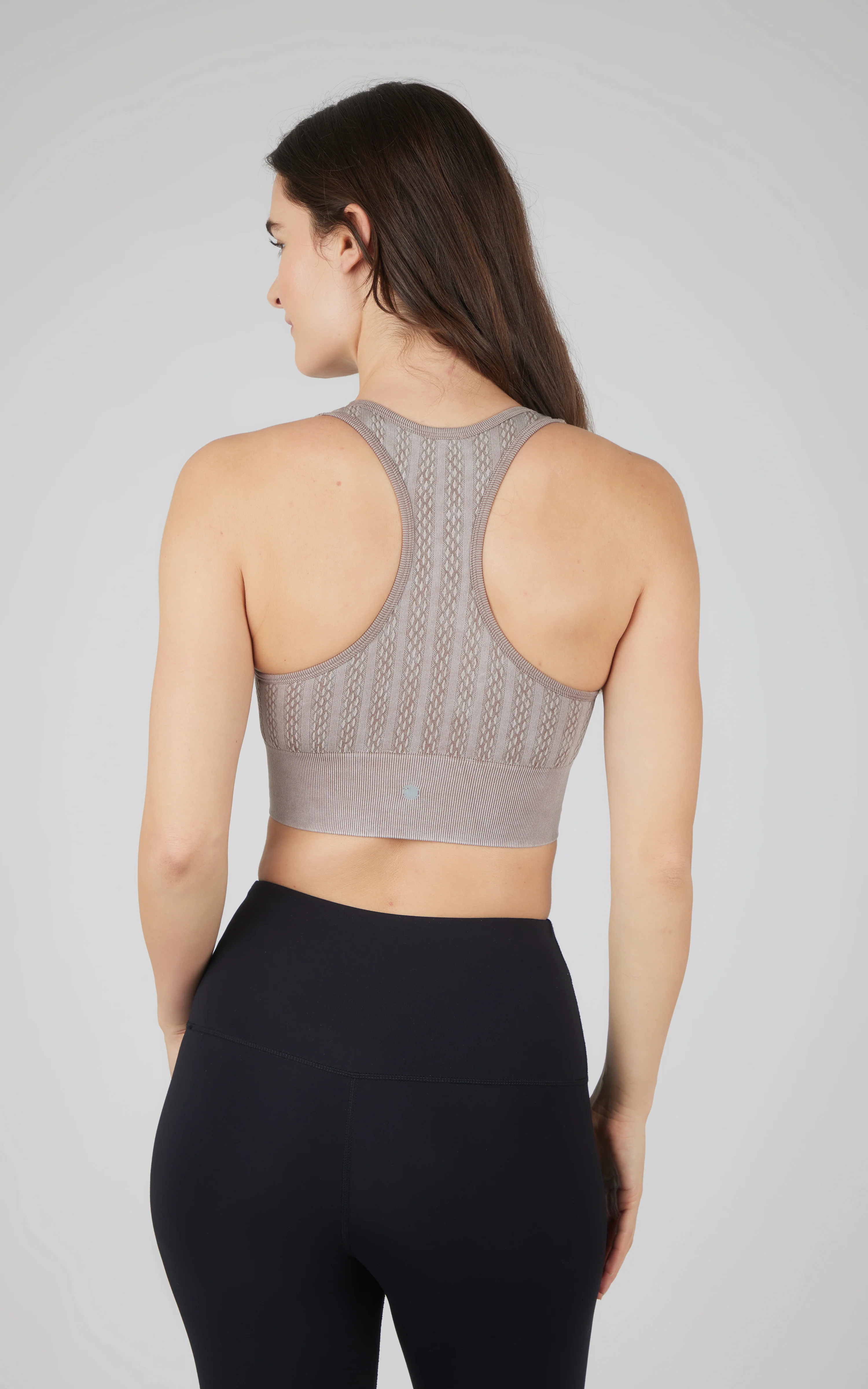 2 PK Seamless Cable Knit Racerback Bra Top - Image 11