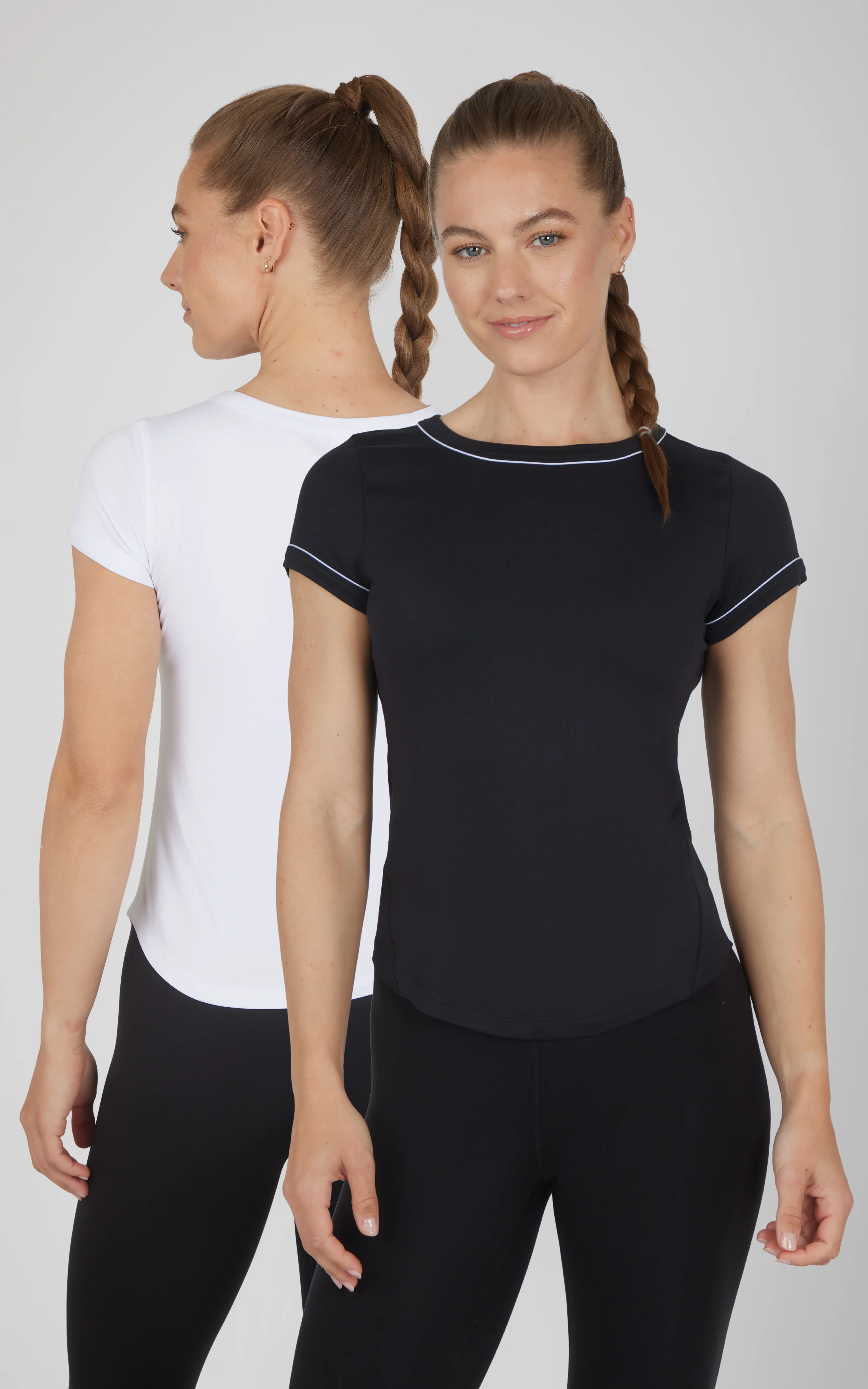 2 PK Super Soft Synergy High Crew Neck Short Sleeve Top and Crew Neck Top - Image 11