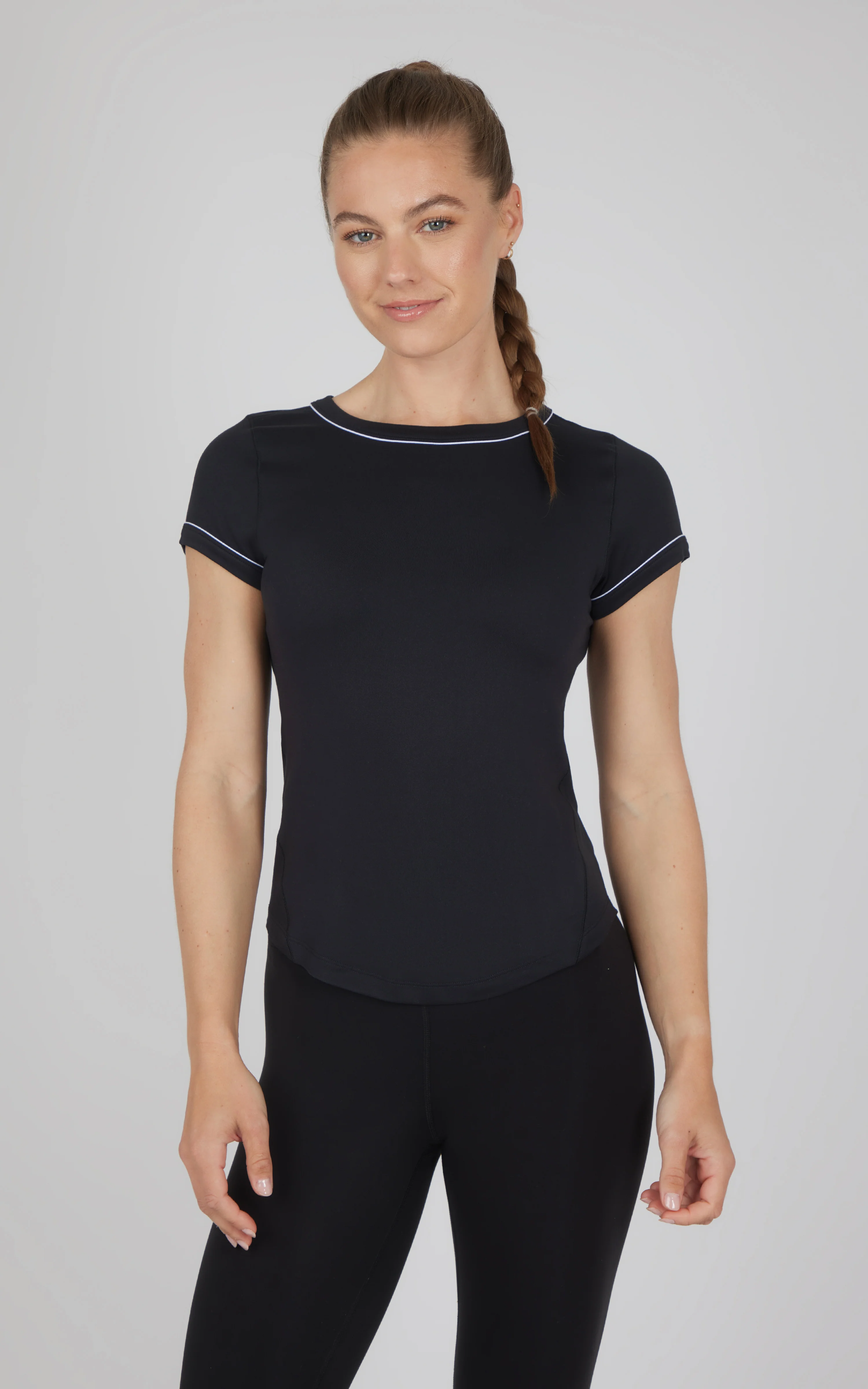 2 PK Super Soft Synergy High Crew Neck Short Sleeve Top and Crew Neck Top - Image 12