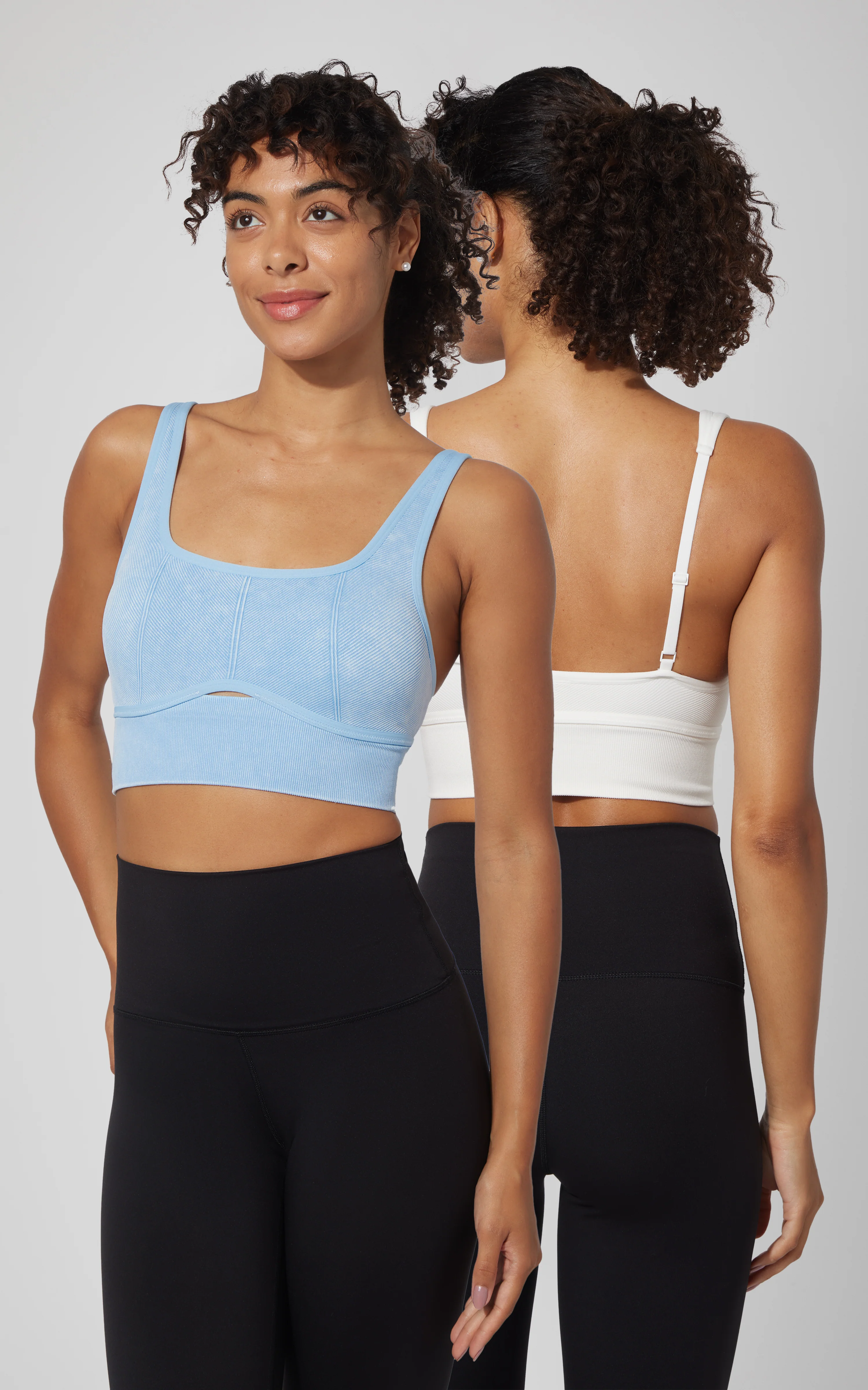 2 PK Stonewash Ribbed Seamless Bra - Image 6