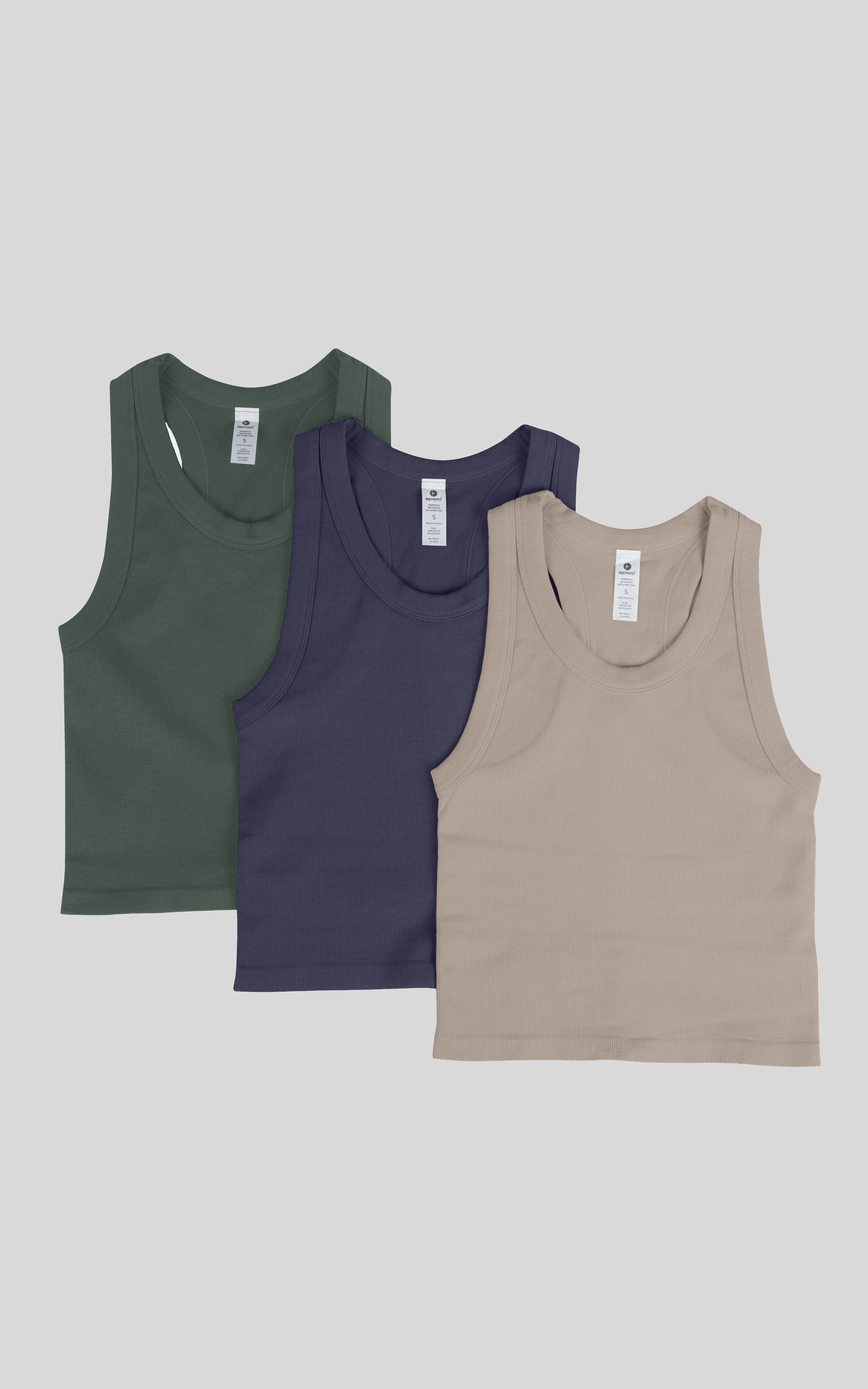 3 PK Ribbed Racerback Tank - Image 31