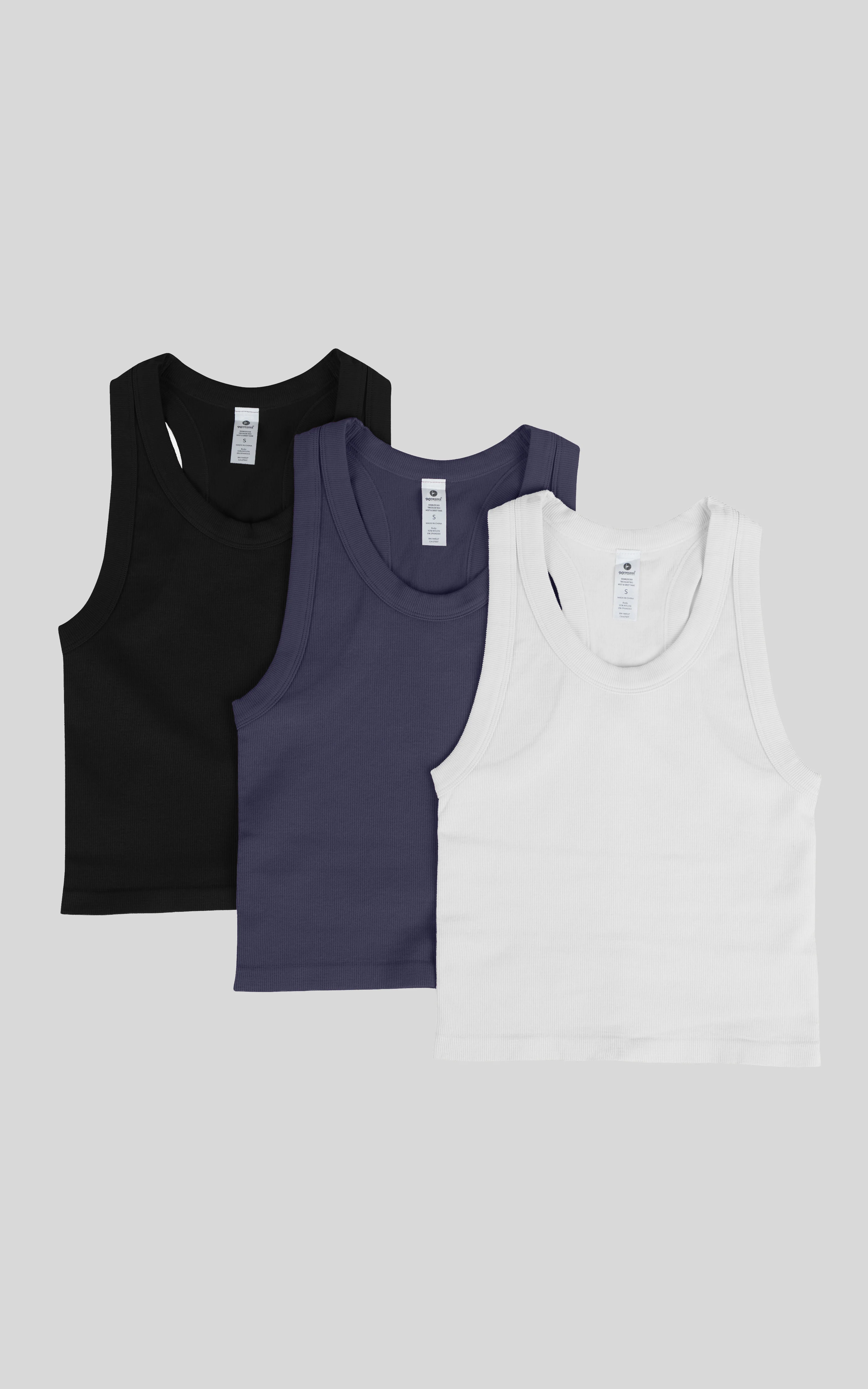 3 PK Ribbed Racerback Tank - Image 33