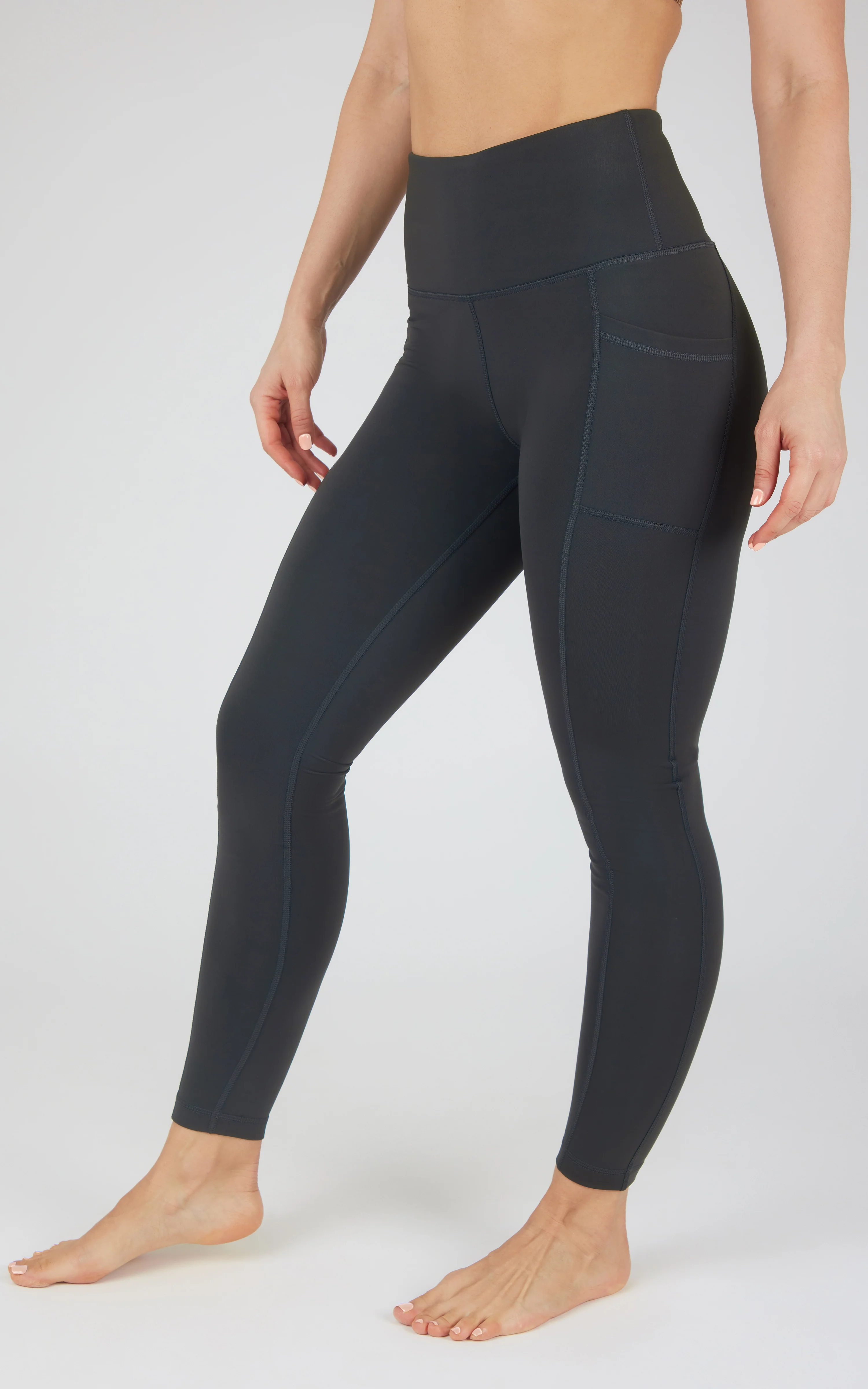 Cold Gear High Waist Fleece Lined Legging with Side Pockets - Image 28