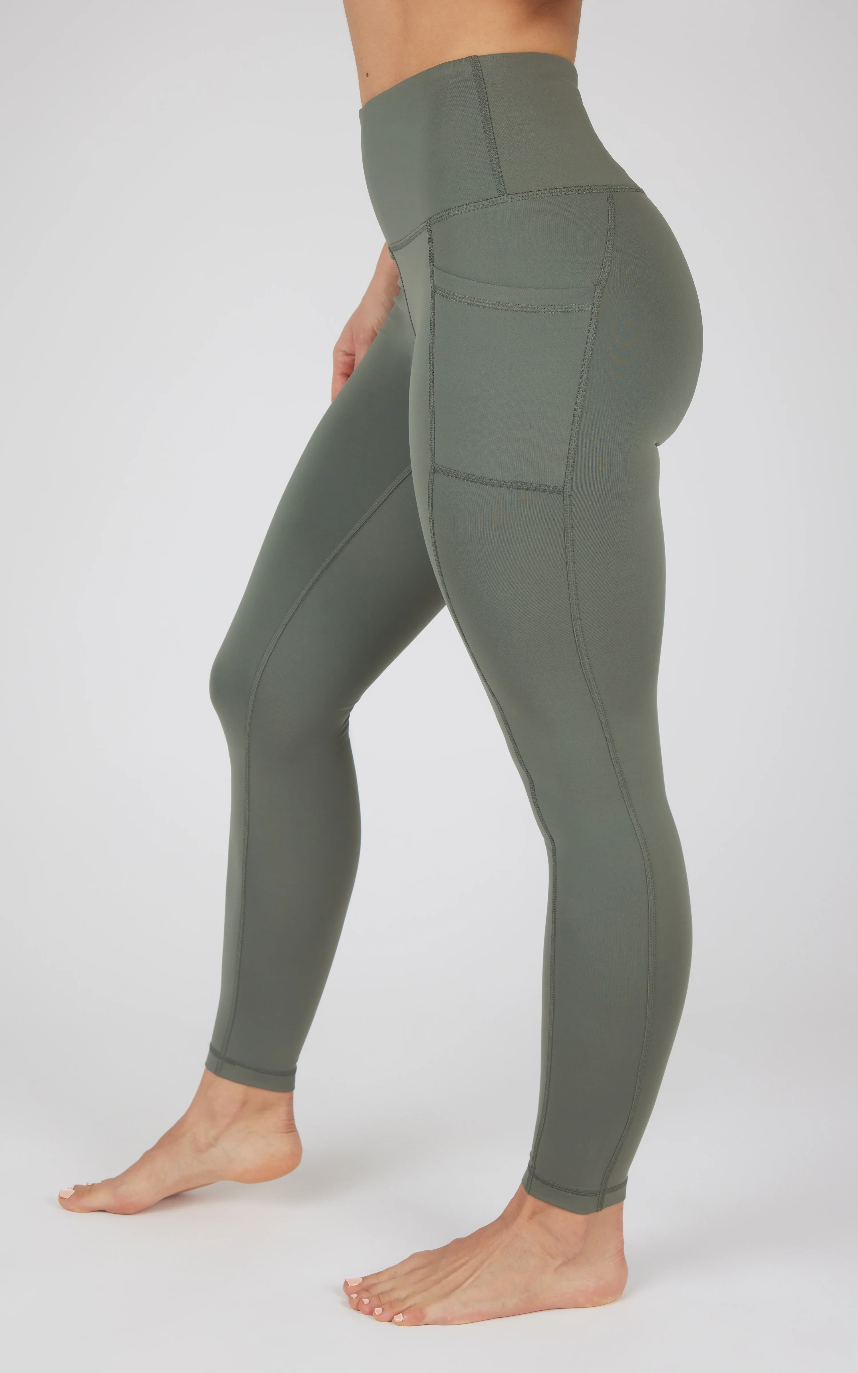 Cold Gear High Waist Fleece Lined Legging with Side Pockets - Image 35