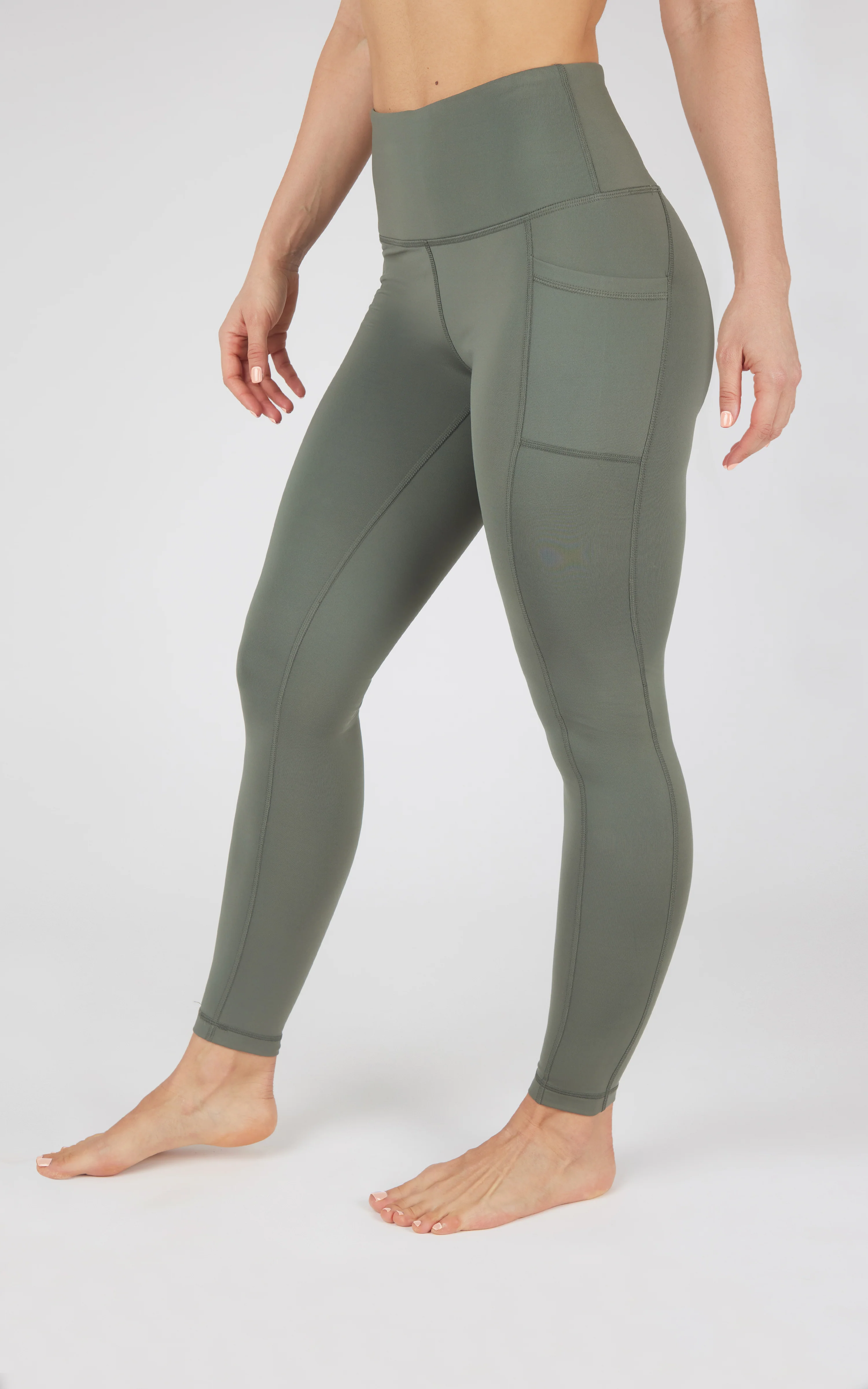 Cold Gear High Waist Fleece Lined Legging with Side Pockets - Image 36