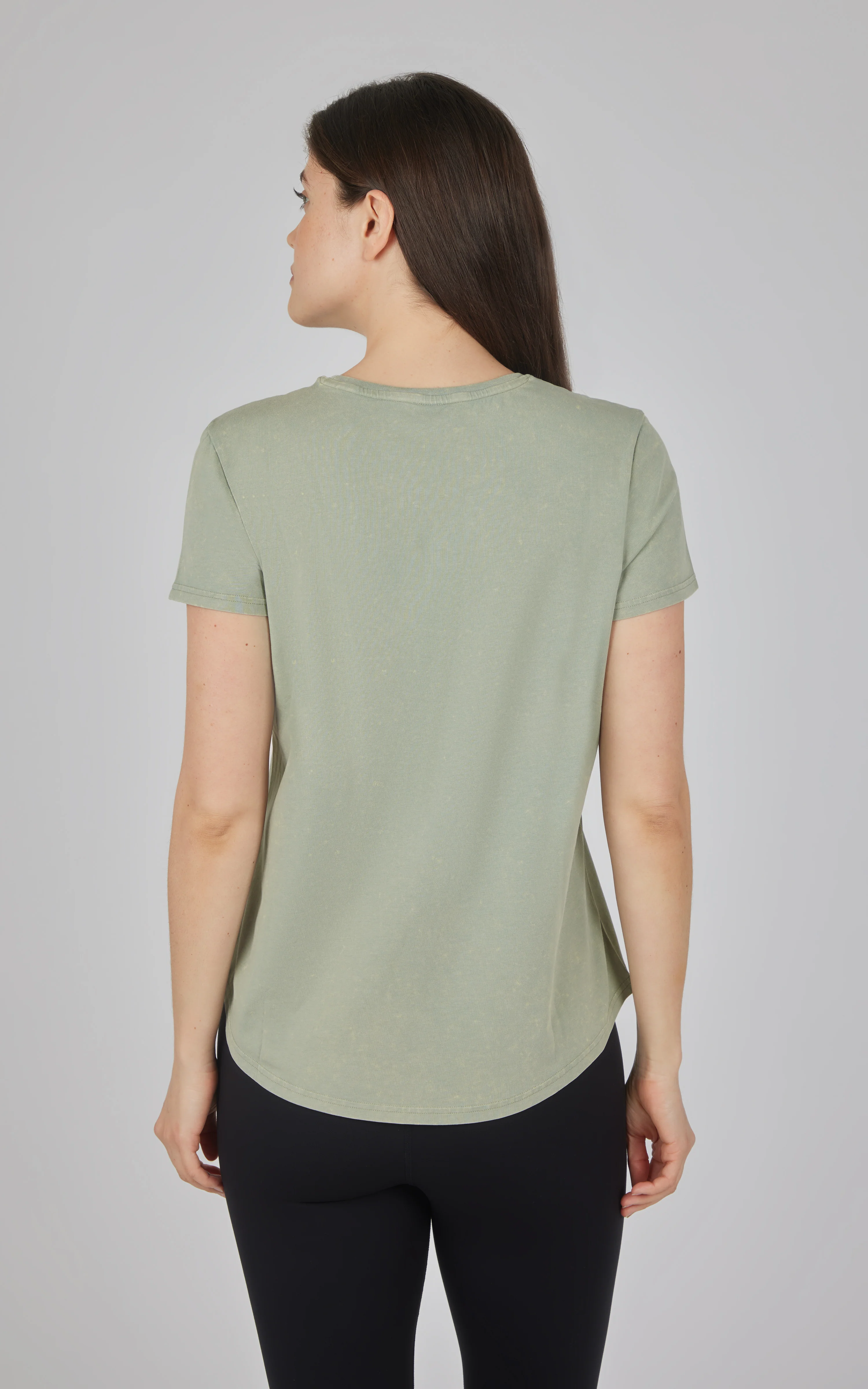 Cotton Jersey Brenna Acid Wash Crew Neck Tee - Image 2