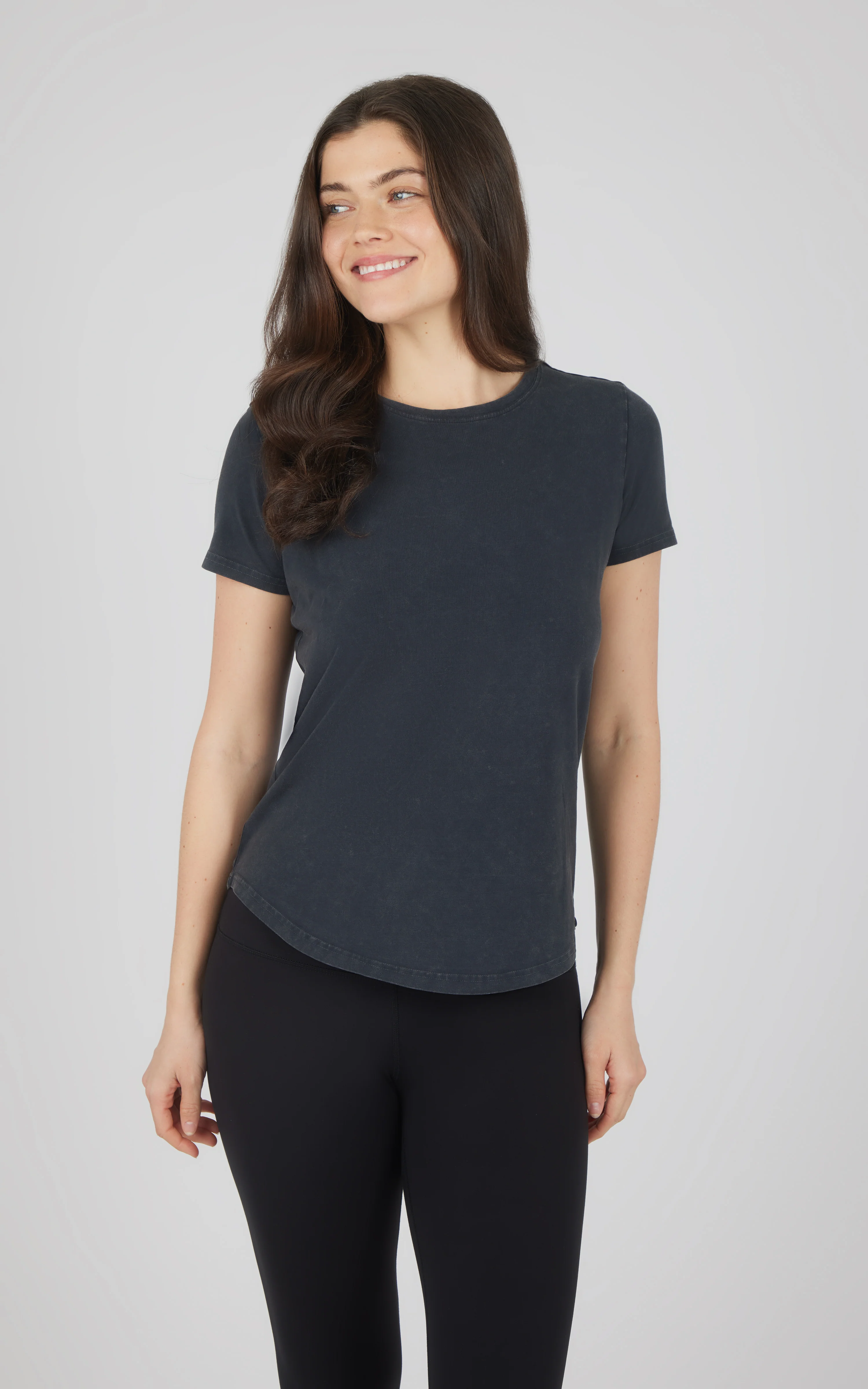 Cotton Jersey Brenna Acid Wash Crew Neck Tee - Image 7