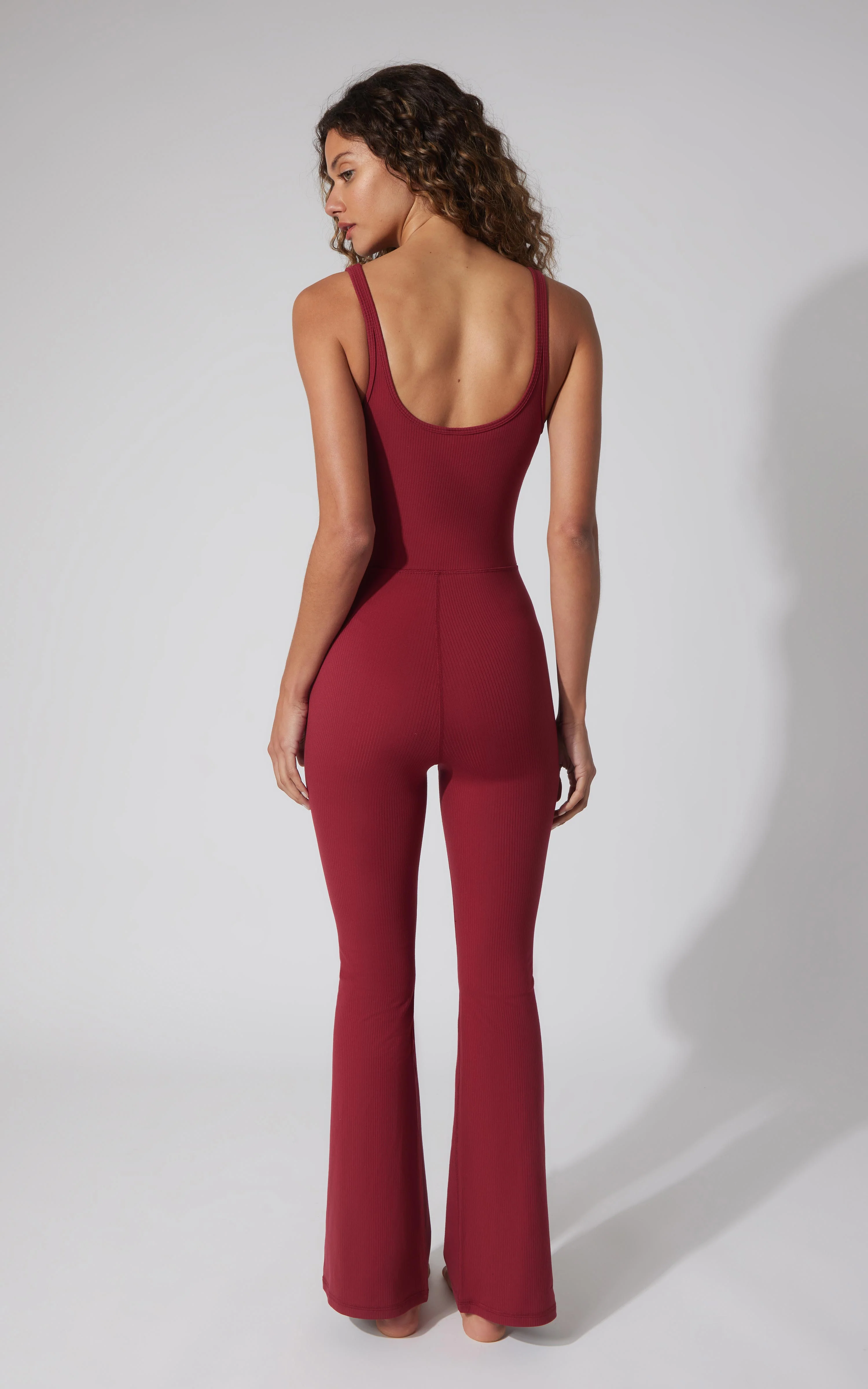 Felix Ribbed Scarlett Flare Jumpsuit - Image 8