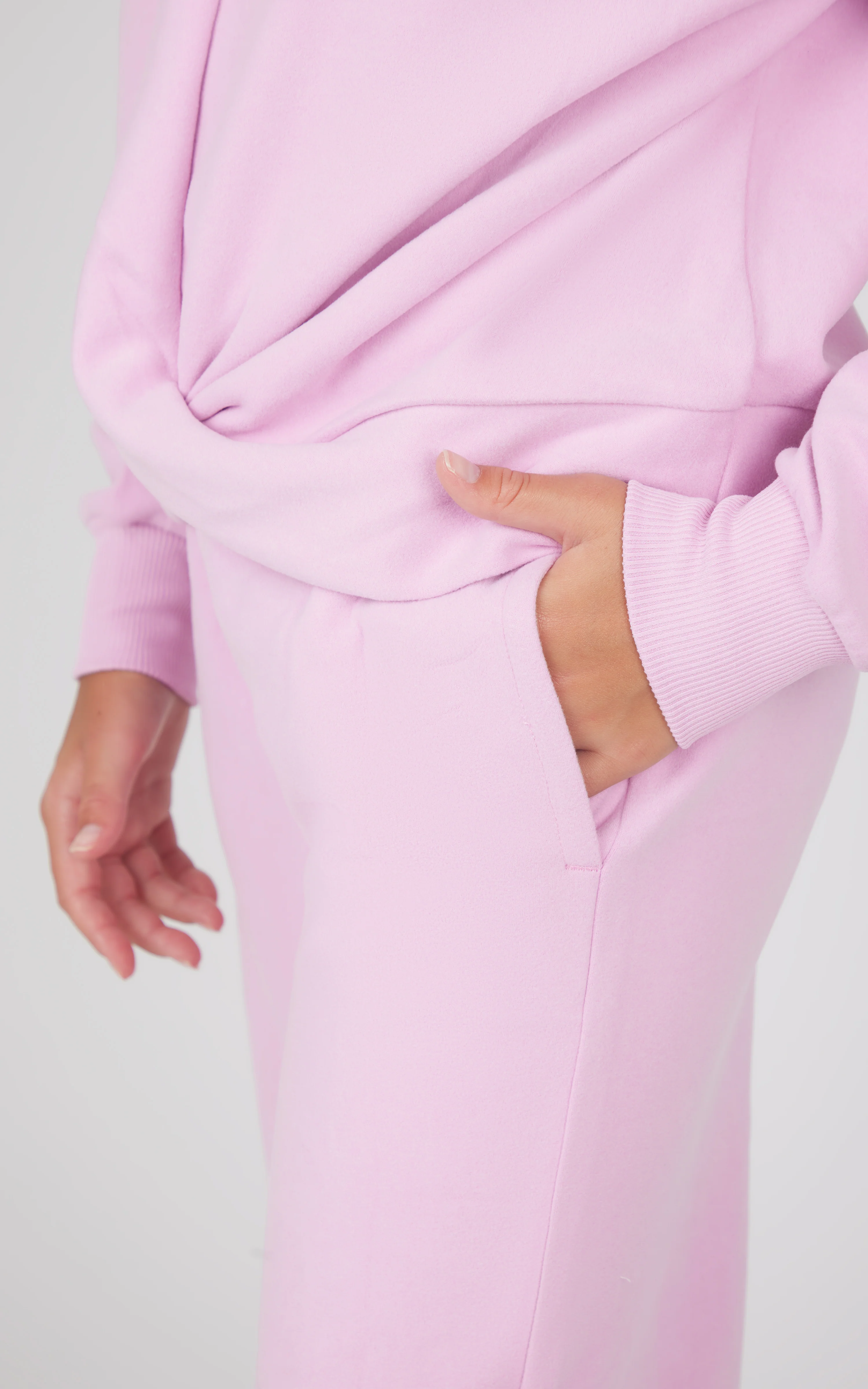 Girls 2 PC Melange Sweatshirt and Wide Leg Pant - Image 3