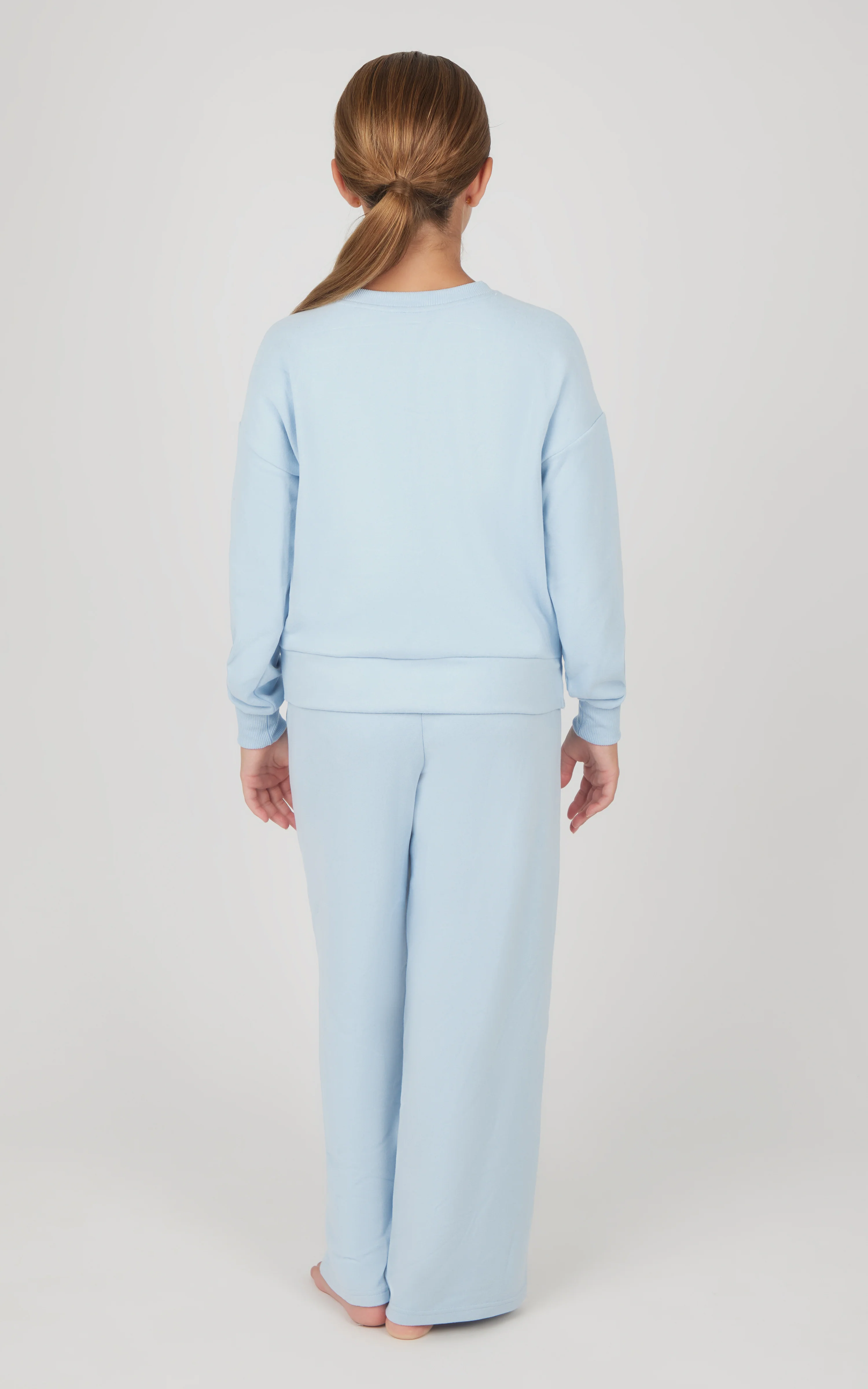 Girls 2 PC Melange Sweatshirt and Wide Leg Pant - Image 6