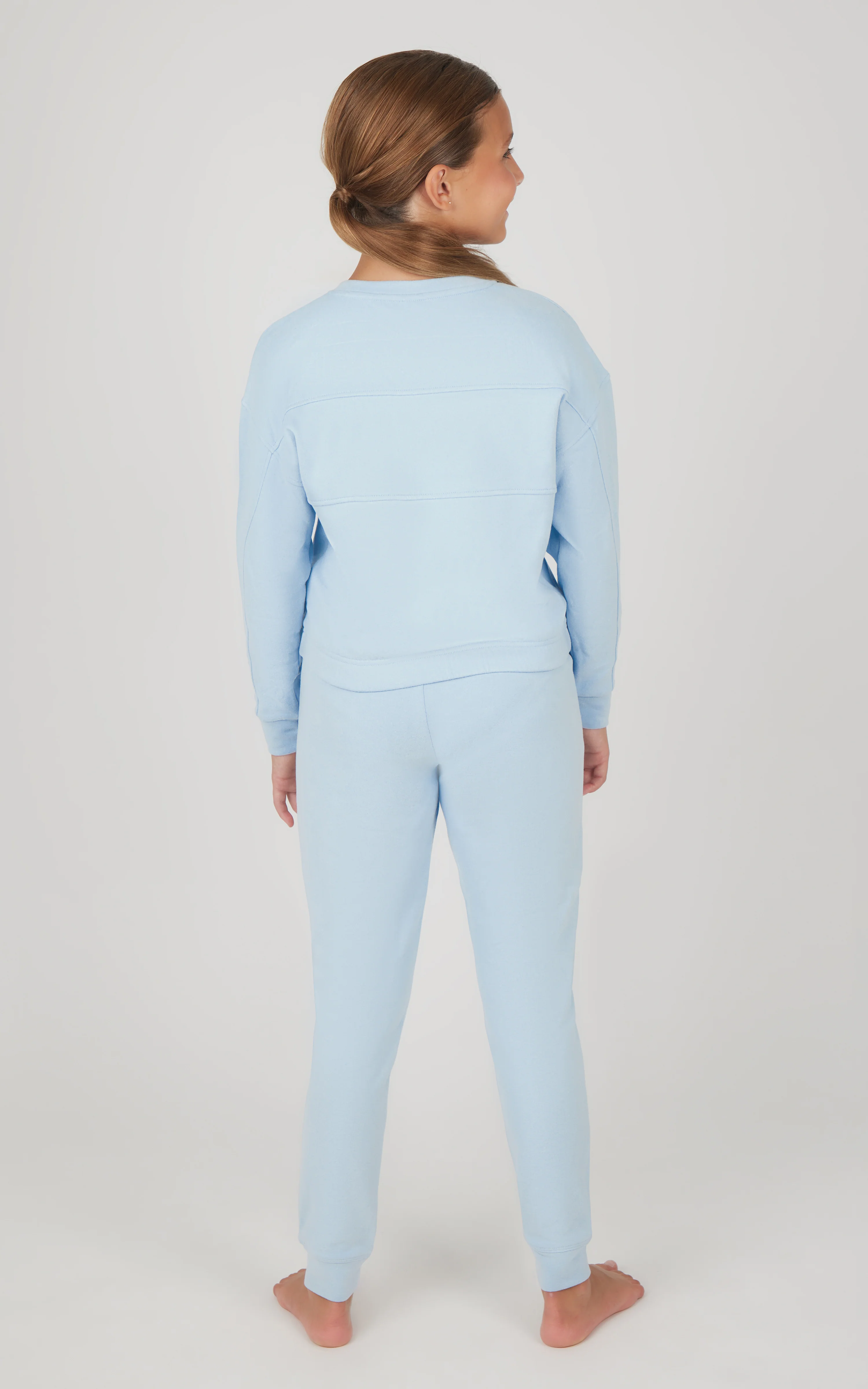 Girls 2 PC Melange Long Sleeve Top and Jogger Set - Image 12