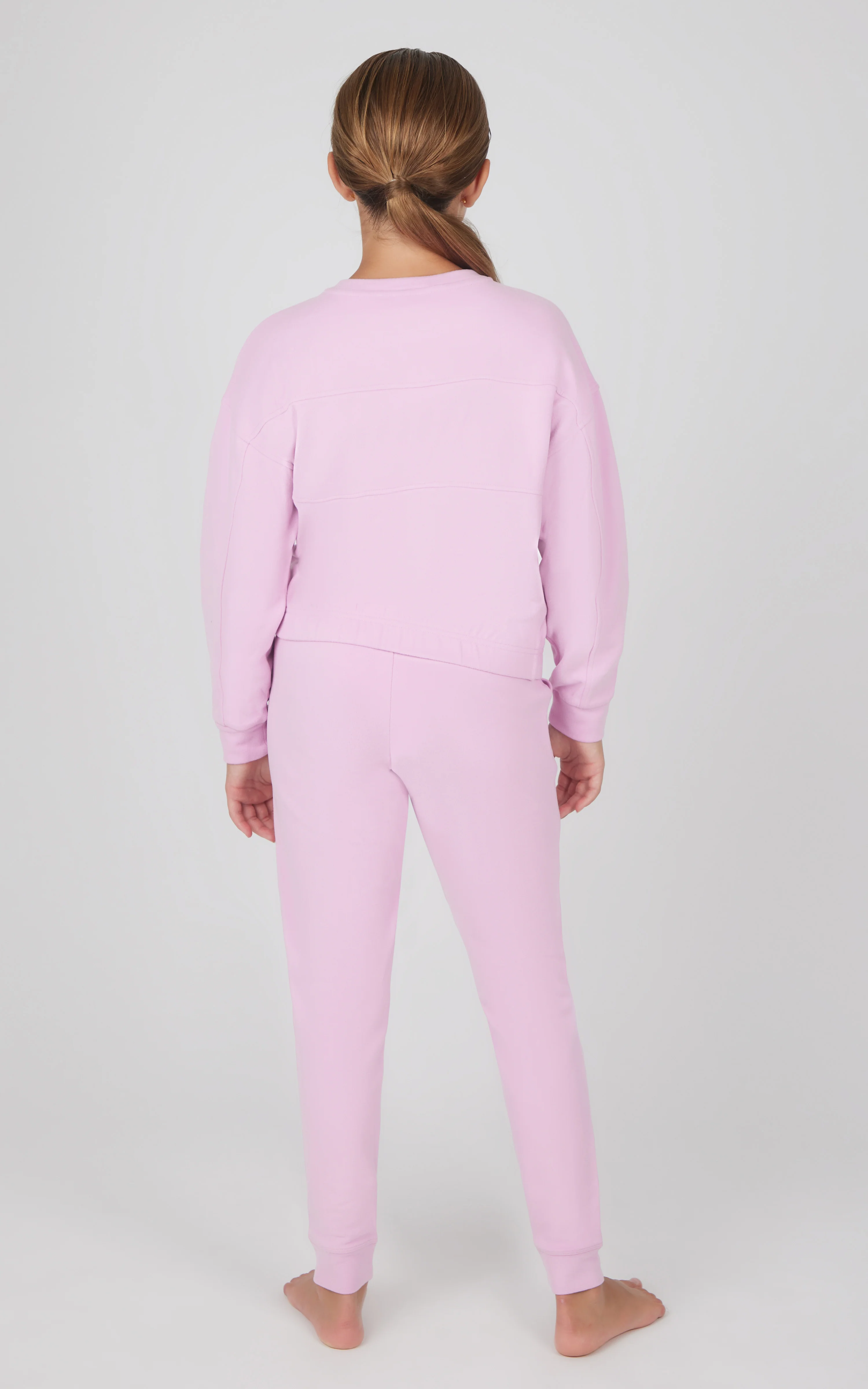 Girls 2 PC Melange Long Sleeve Top and Jogger Set - Image 9