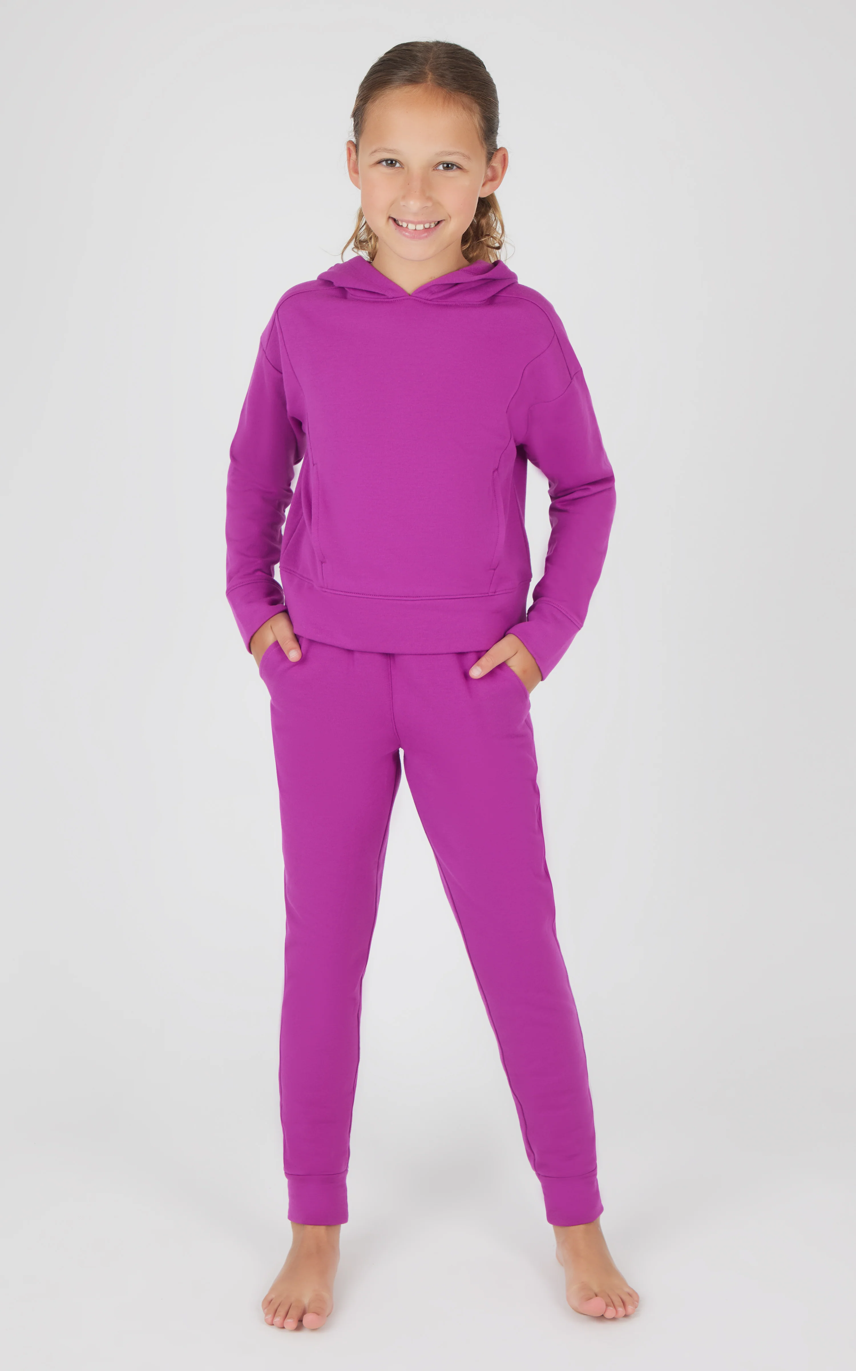 Girls 2 PC Terry Brushed Hoodie + Terry Brushed Jogger - Image 11