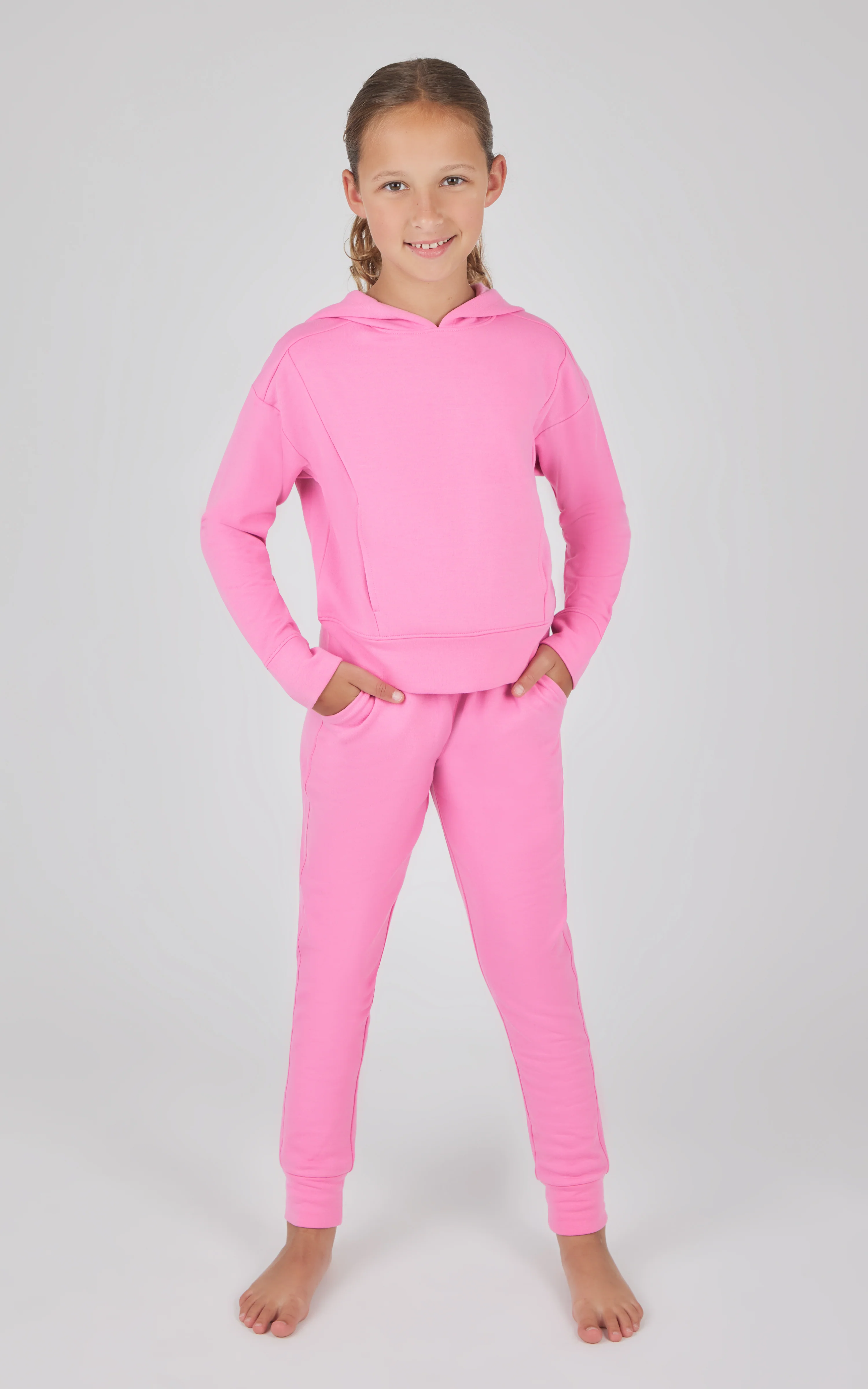 Girls 2 PC Terry Brushed Hoodie + Terry Brushed Jogger - Image 8