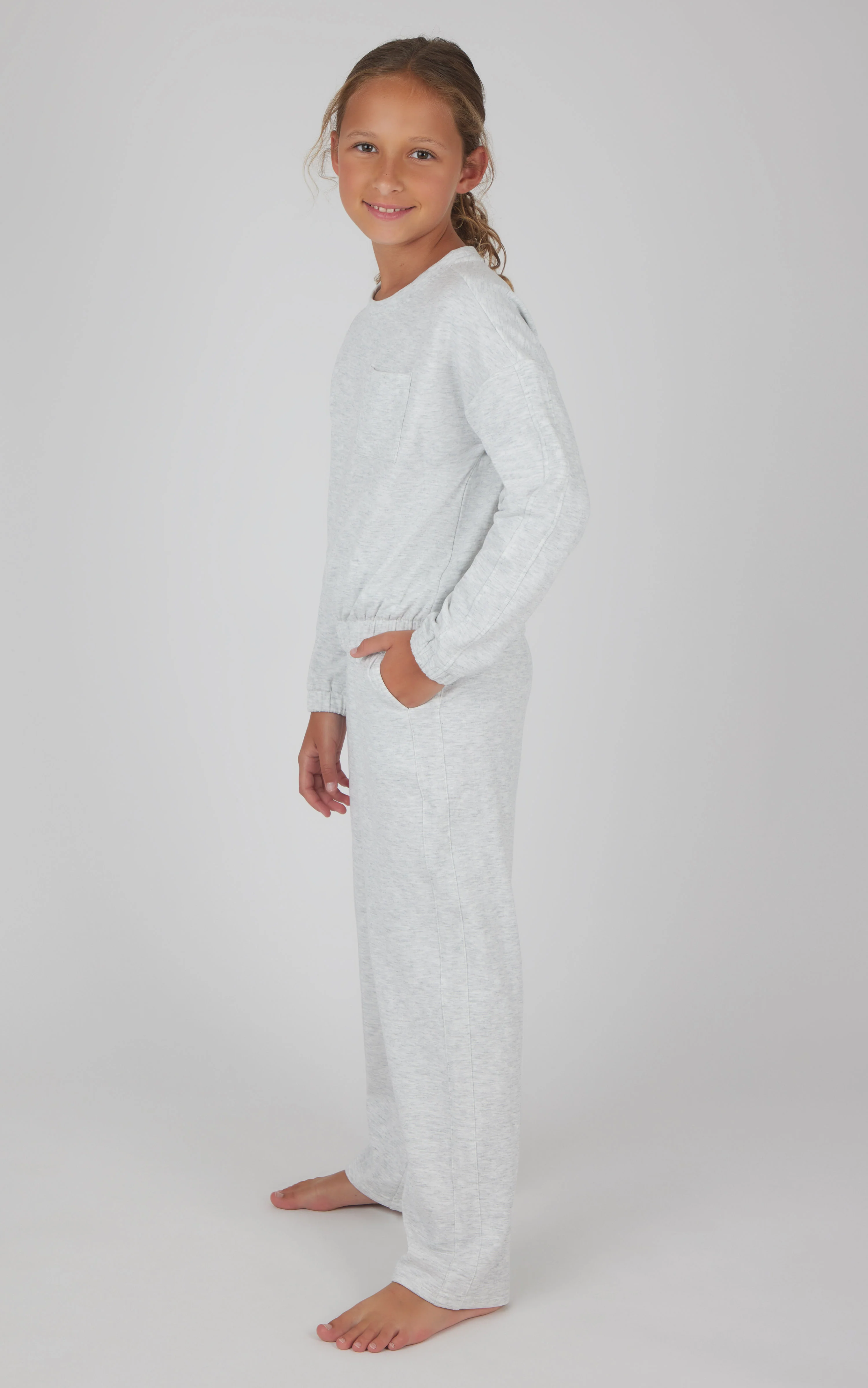 Girls 2 PC Terry Brushed Pullover and Pant Set - Image 11