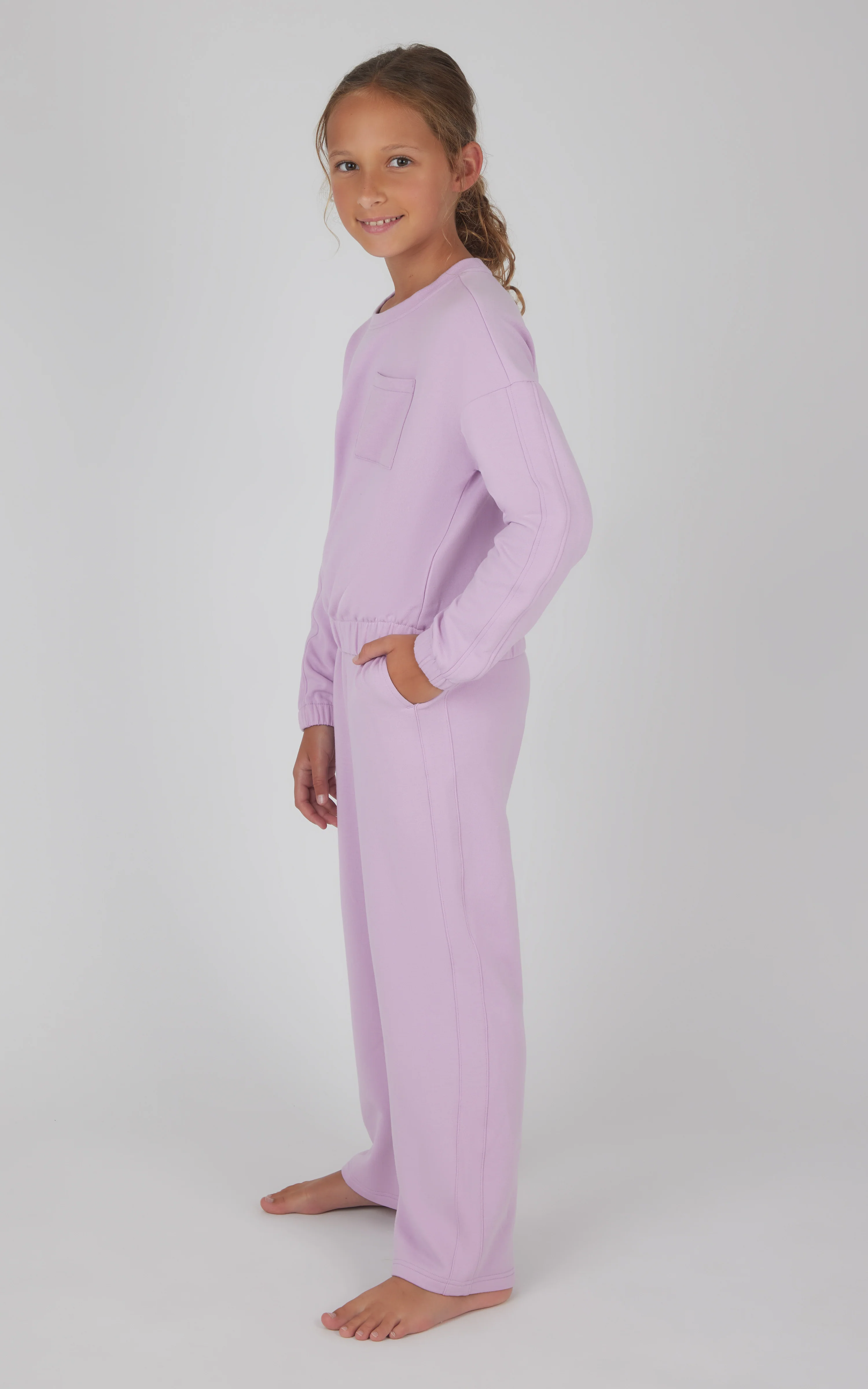 Girls 2 PC Terry Brushed Pullover and Pant Set - Image 6