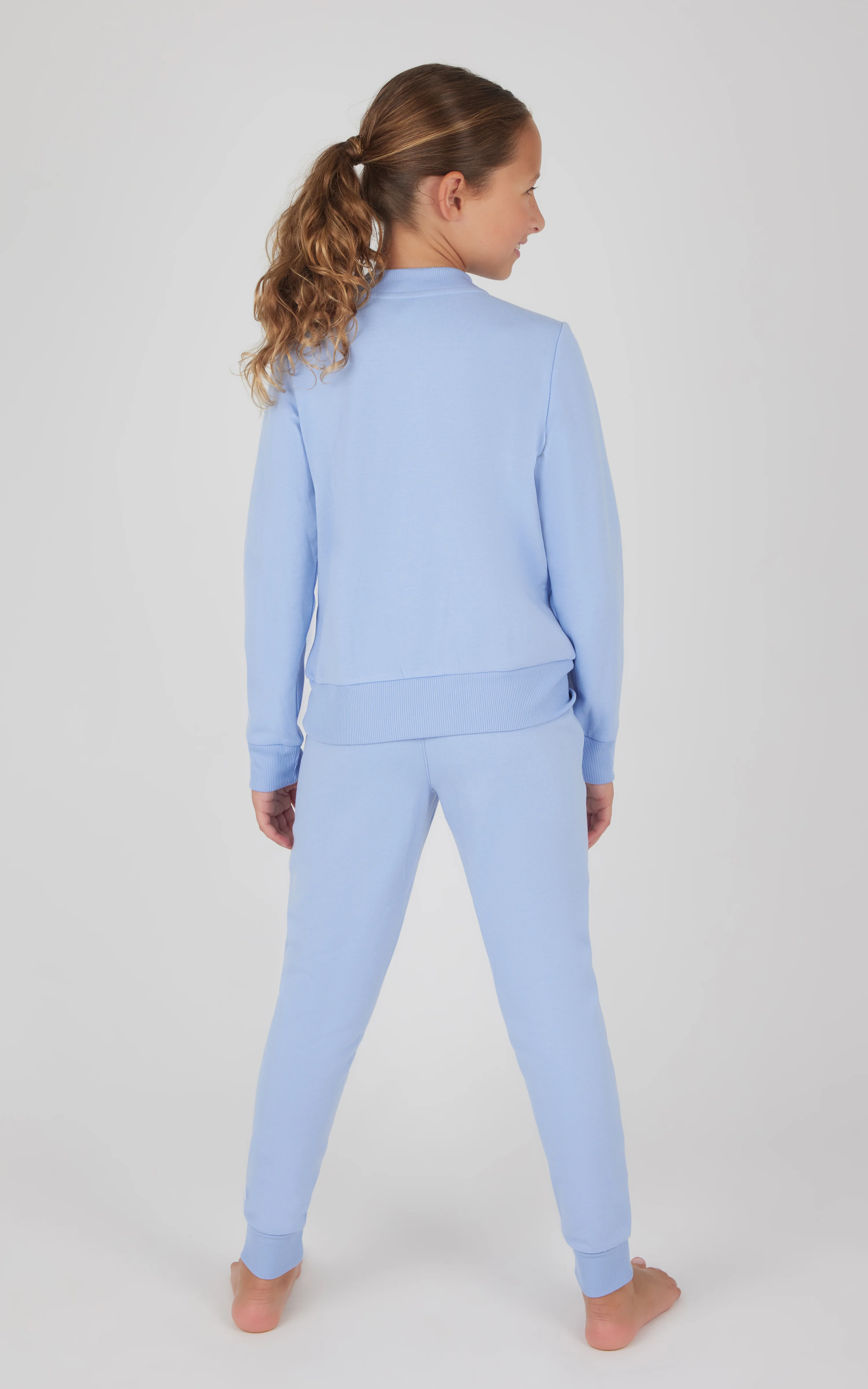 Girls 2 PC Terry Crossover Long Sleeve Top + Brushed Jogger Set - Image 8
