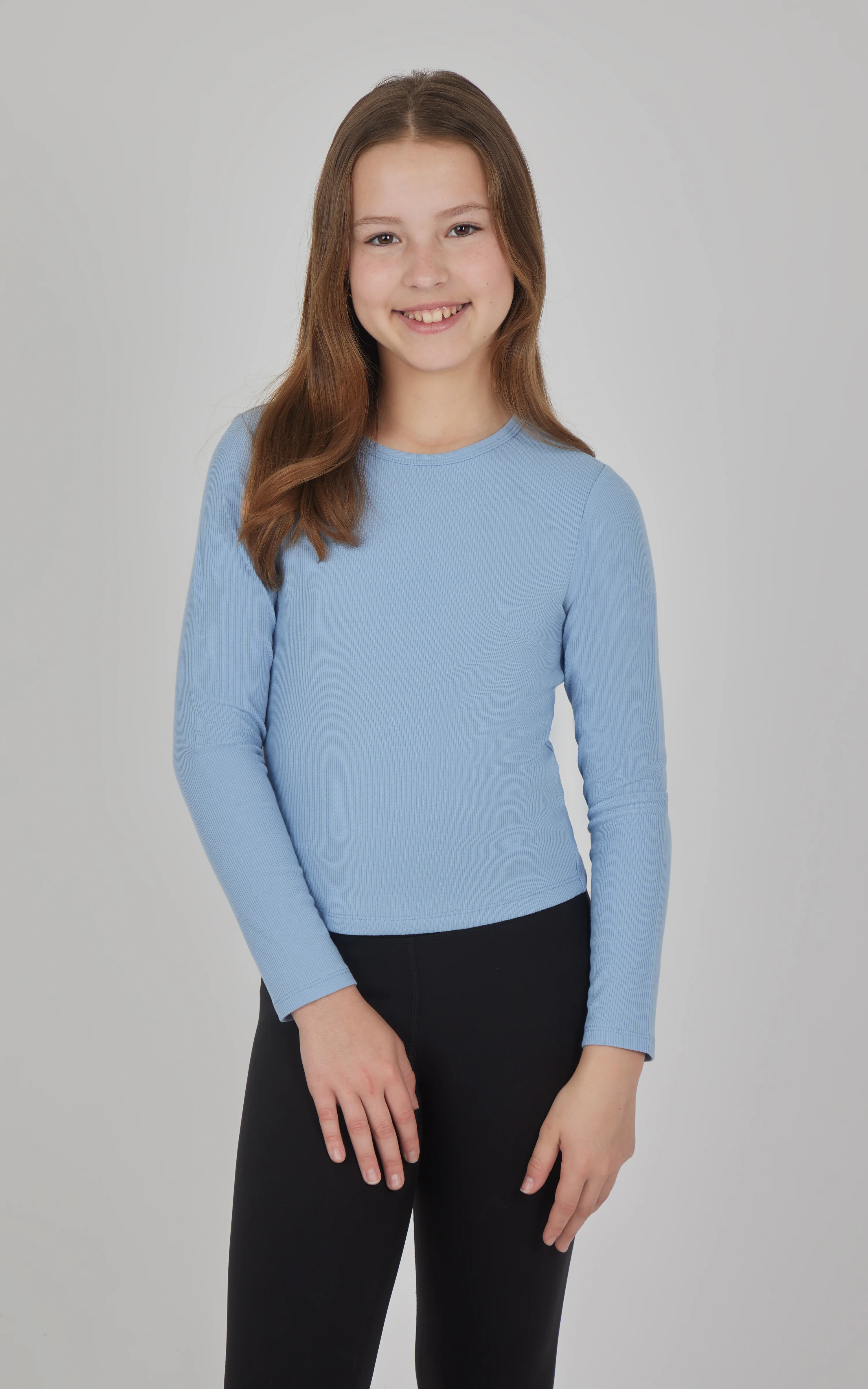 Girls 3 PK Ribbed Crew Neck Short Sleeve Shirt + Ribbed Crew Neck Long Sleeve Shirt - Image 17